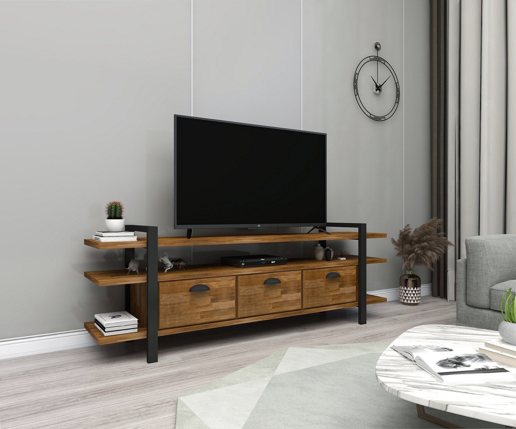 Skye Decor TV-Schrank Schränke, 47x148x29,5 cm, 100% Kiefer Massivholz