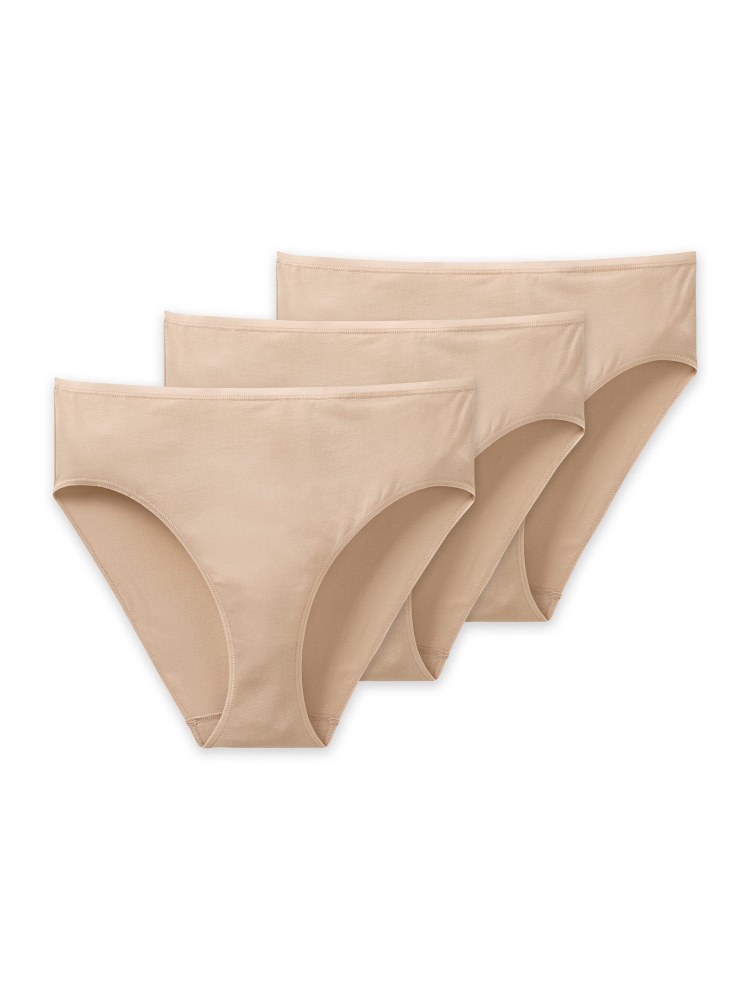 Schiesser Slip Cotton Essentials - 3er-Pack - hoher Tragekomfort - perfekte Passform (3-St) 3er-Pack Multipack Damen Sparpack Unterhose Unterwäsche Baumwolle