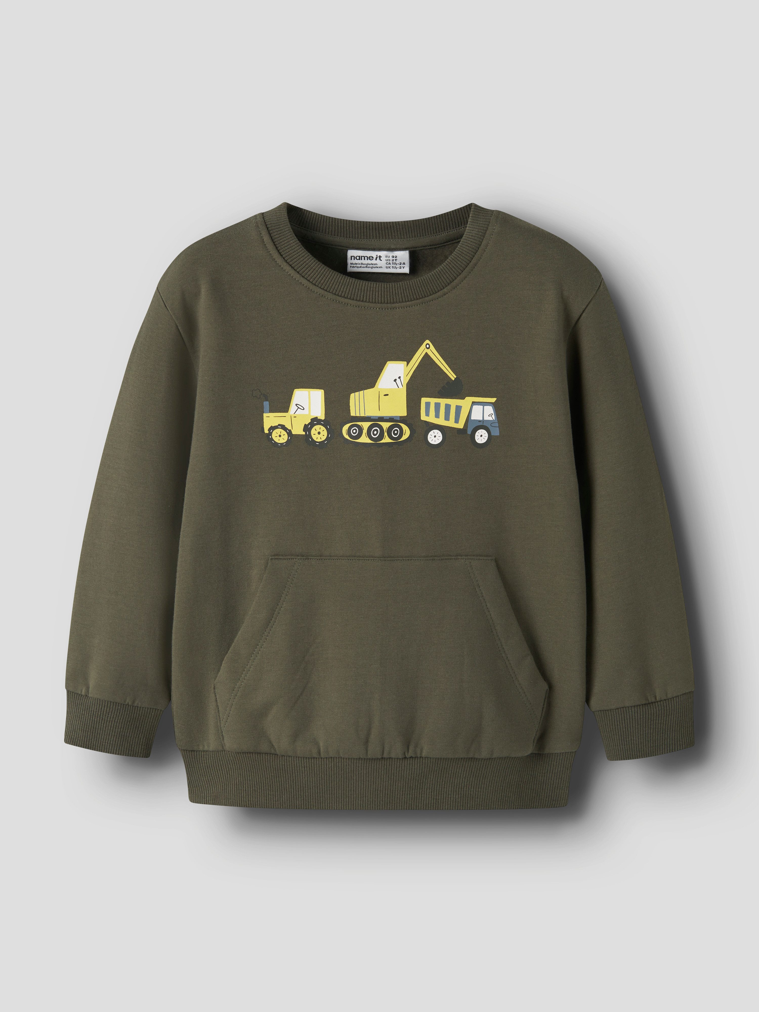 Name It Sweatshirt NMMVUGO LS NREG SWEAT BRU Baumwolle mit Stretch, Kängurutasche, regular fit – Bild 2 von 4