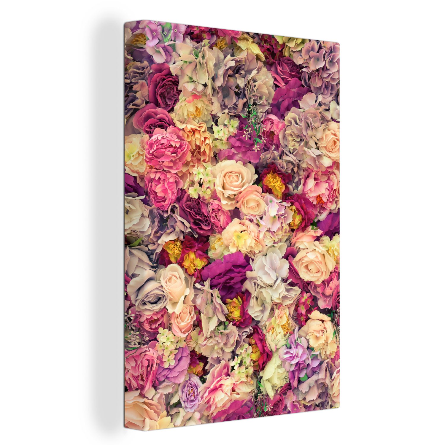 OneMillionCanvasses® Leinwandbild Blumen - Rosen - Romantisch, (1 St), Leinwandbild fertig bespannt inkl. Zackenaufhänger, Gemälde, 20x30 cm
