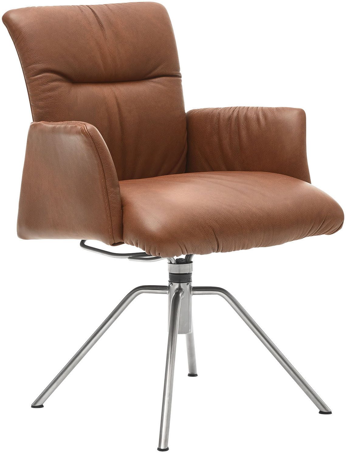 Musterring Armlehnstuhl Helmond 6610 (Packung, 1 St), Gestell Edelstahl, drehbar, besonders leger gepolstert, mit Armlehne