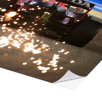Posterlounge Wandfolie Motorsport Images, Max Verstappen im Funkenregen, Großer Preis von Bahrain 2021, Fotografie