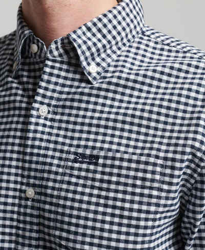 Superdry Businesshemd COTTON LS OXFORD SHIRT Eclipse Navy Gingham