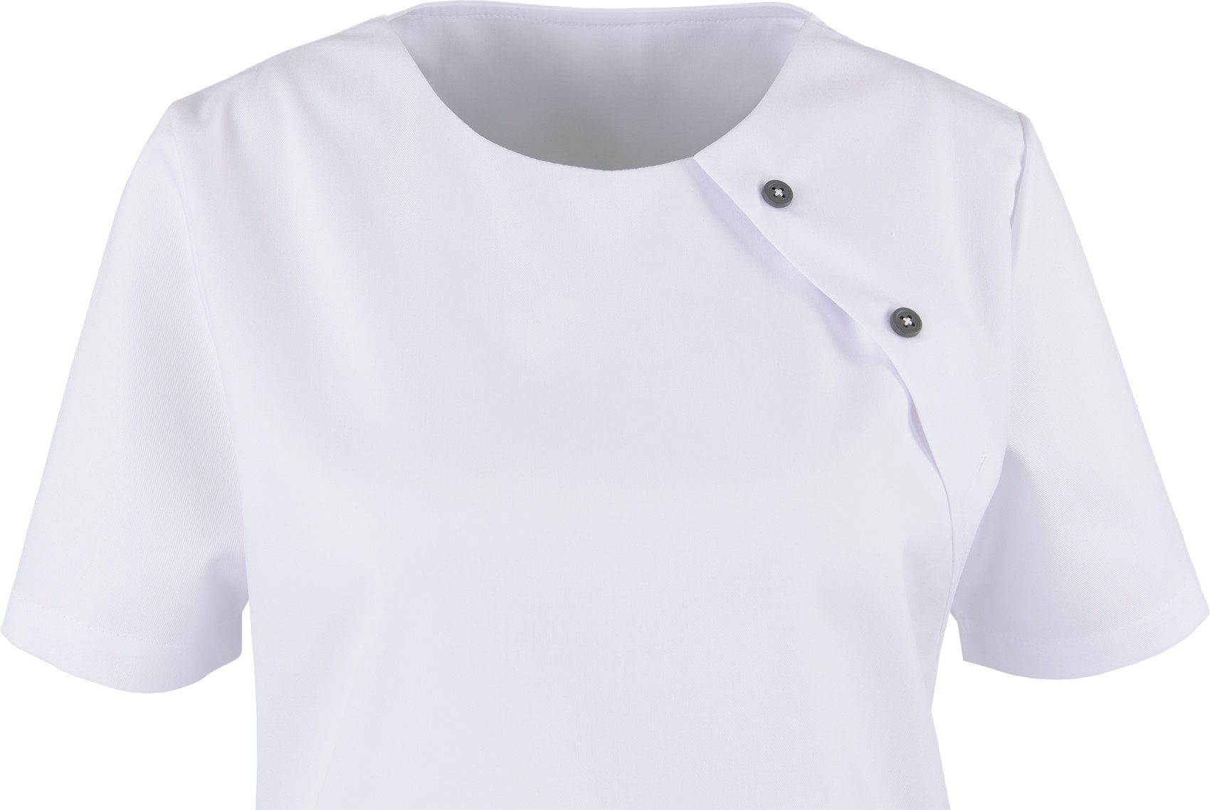 BEB Schlupfbluse beb MEDIZIN/PFLEGE Damen KASACK Kurzarm Rundhals Modern-Fit Weiß