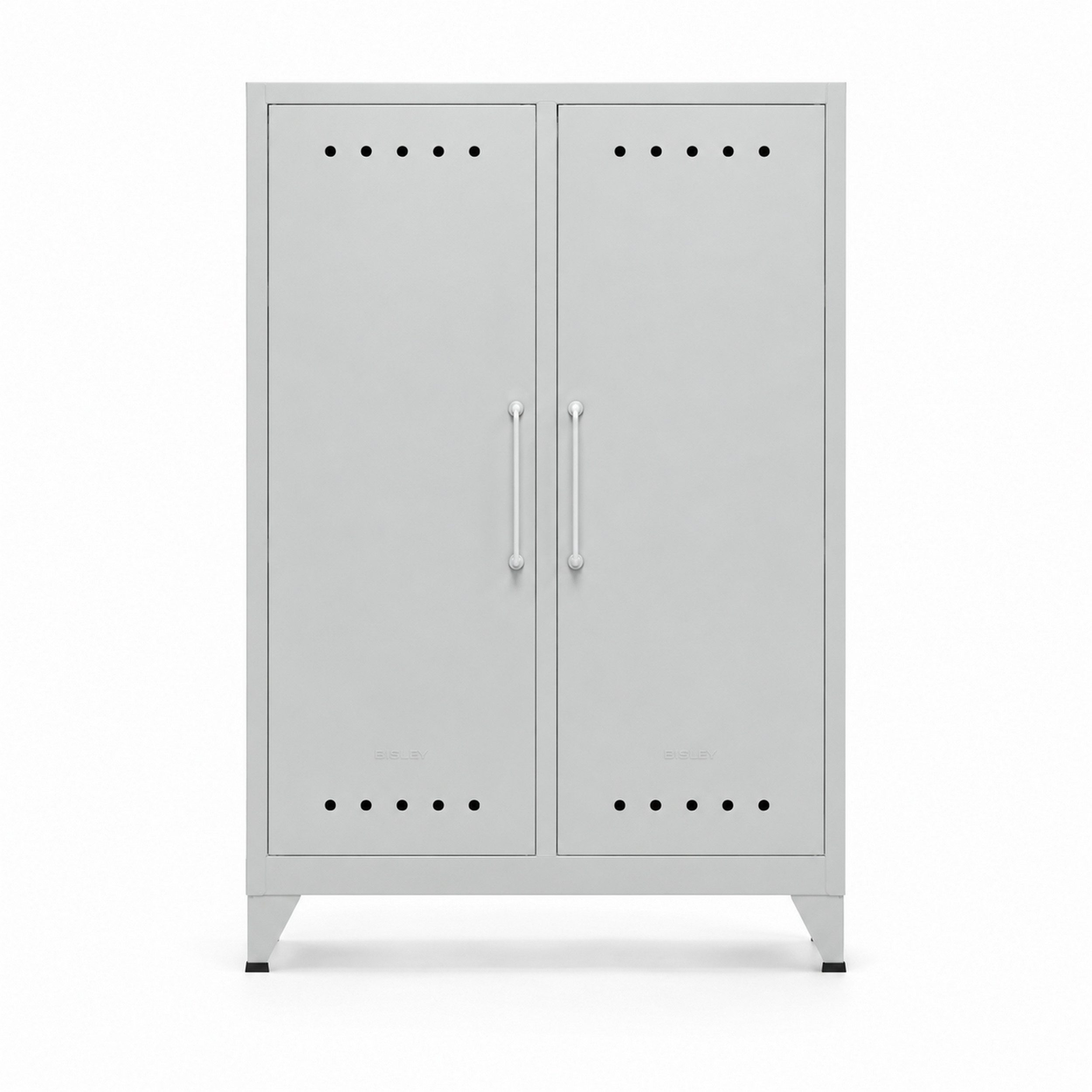 Bisley Sideboard Fern Middle Sideboard, in Lichtgrau - Maße: H 110 x B 80 x T 40 cm