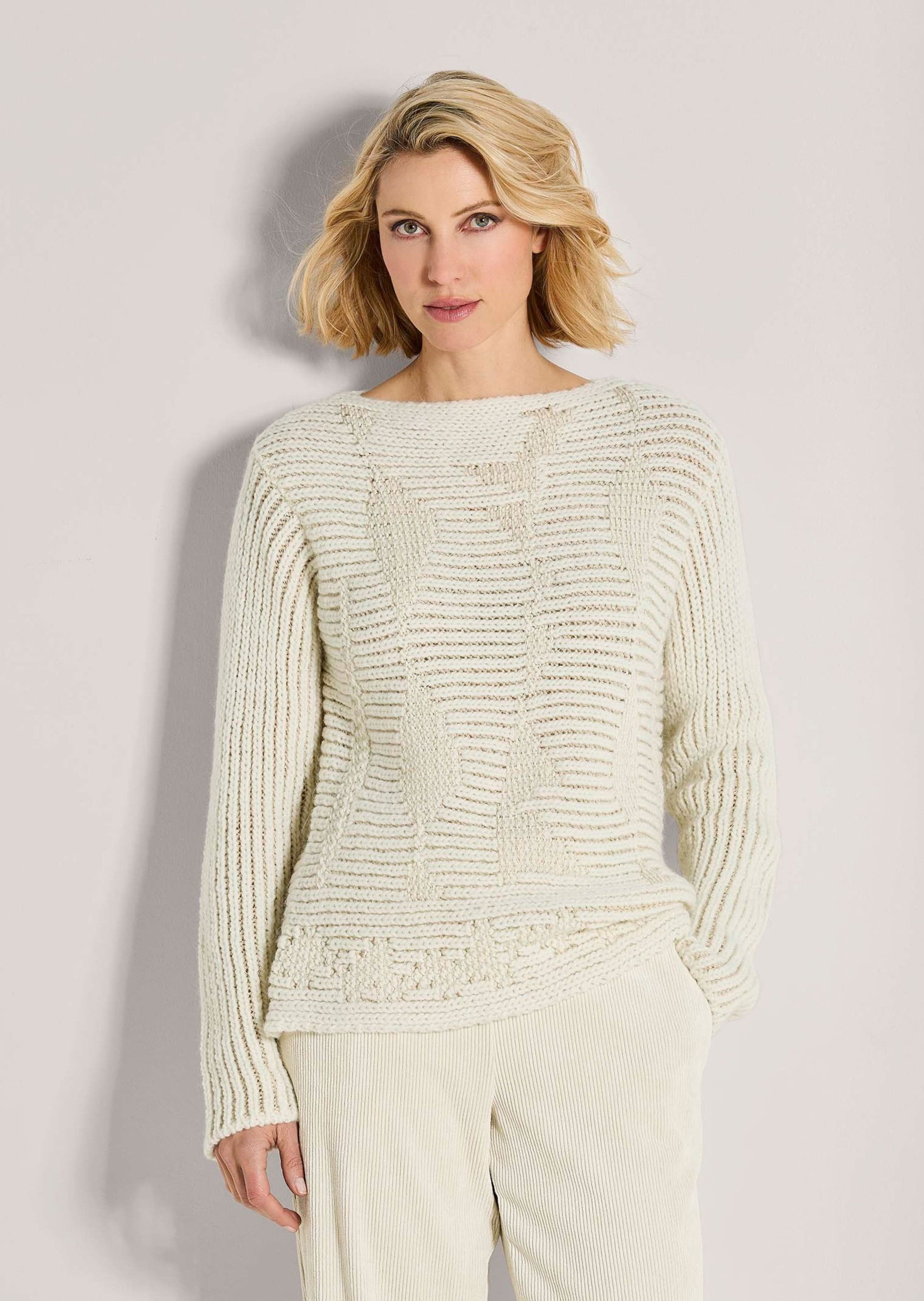 MADELEINE Strickpullover Eleganter Maschenpullover mit U-Boot-Ausschnitt Bu günstig online kaufen