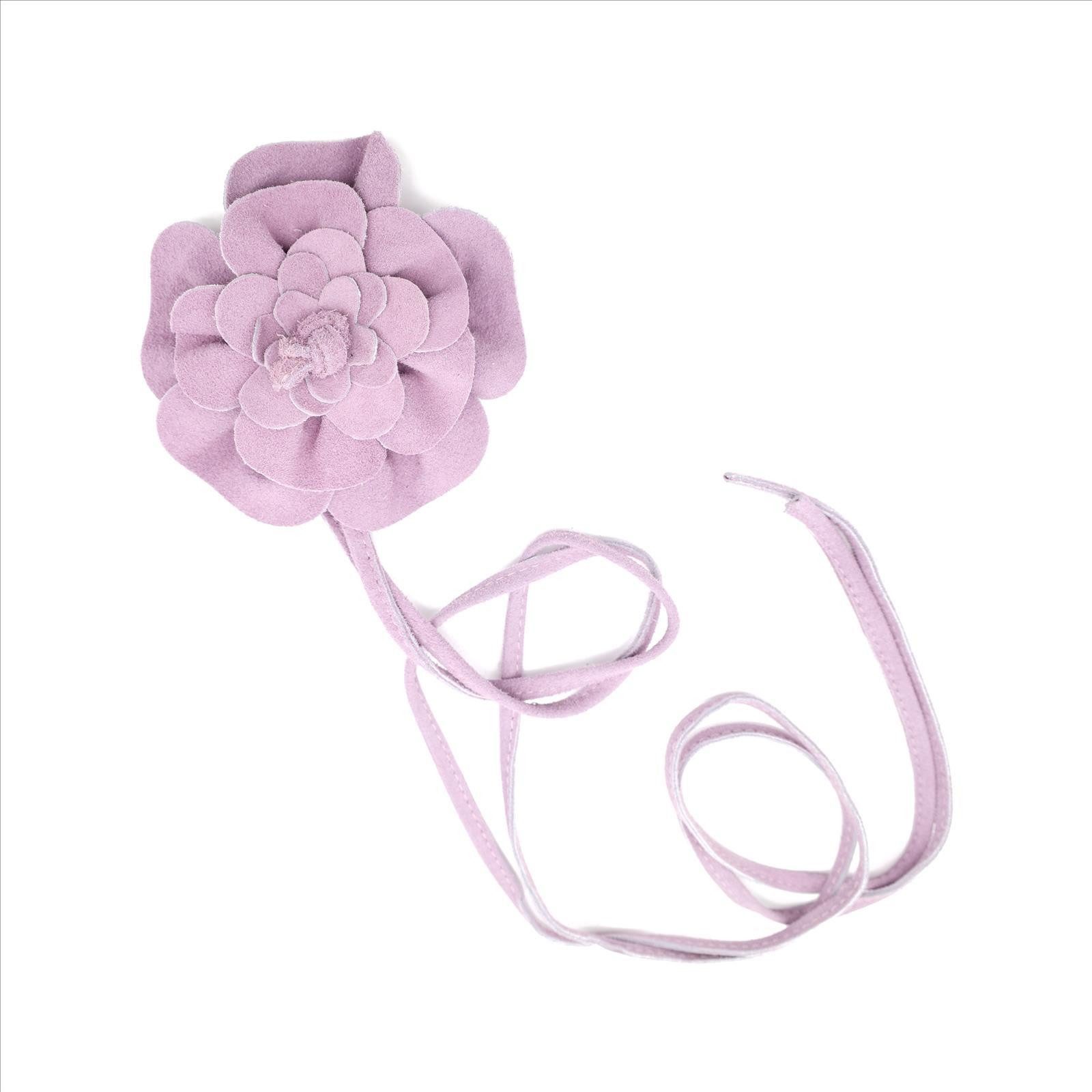 MIRROSI Taillengürtel Blume aus Echtleder zu binden, Einheitsgröße, Made in Italy Einheitsgröße (Geeignet für einen Hüftumfang bis zum ca.150 cm)