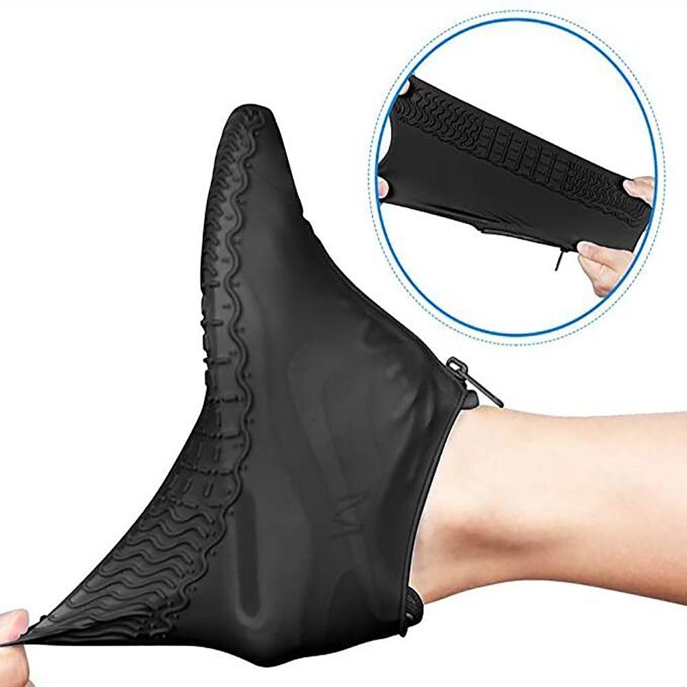 TUABUR Schuhüberzieher werden schwarz können Wasserdichte wiederverwendet Schuhüberzüge