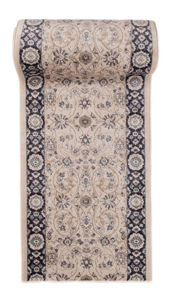 Mazovia Läufer Klassisch Bordüre Beige Creme Flur, Schlafzimmer, Diele, Fußbodenheizung