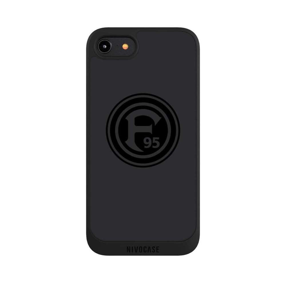 NIVOCASE Handyhülle F95 Fortuna Düsseldorf Logo Dunkel F95, Apple iPhone 8 Handyhülle Hülle NIVOpure Case Schwarz
