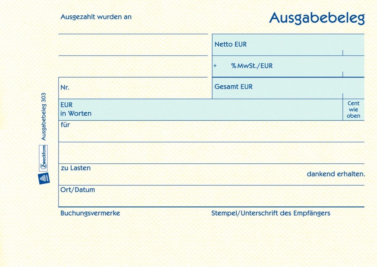 Avery Zweckform Formularblock Formularbuch Ausgabebeleg A6 50 Blatt mit Ausfüllhilfe