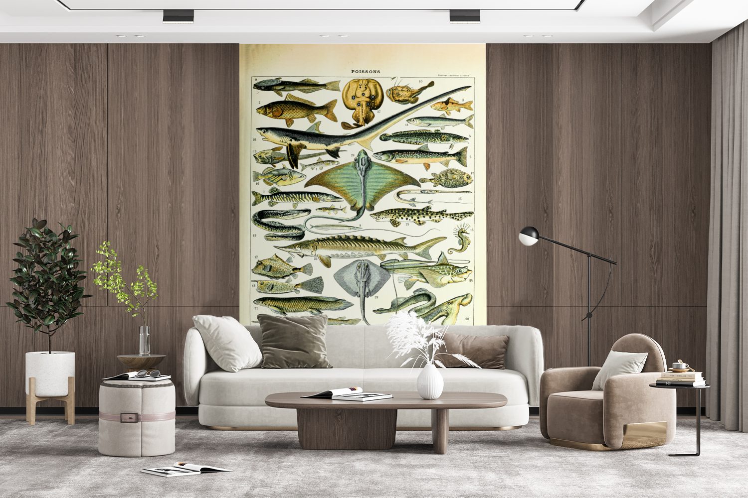 MuchoWow Fototapete Fische - Meerestiere Matt, (3 St), Vinyl Tiere, - Montagefertig Tapete Wohnzimmer, bedruckt, für Wandtapete