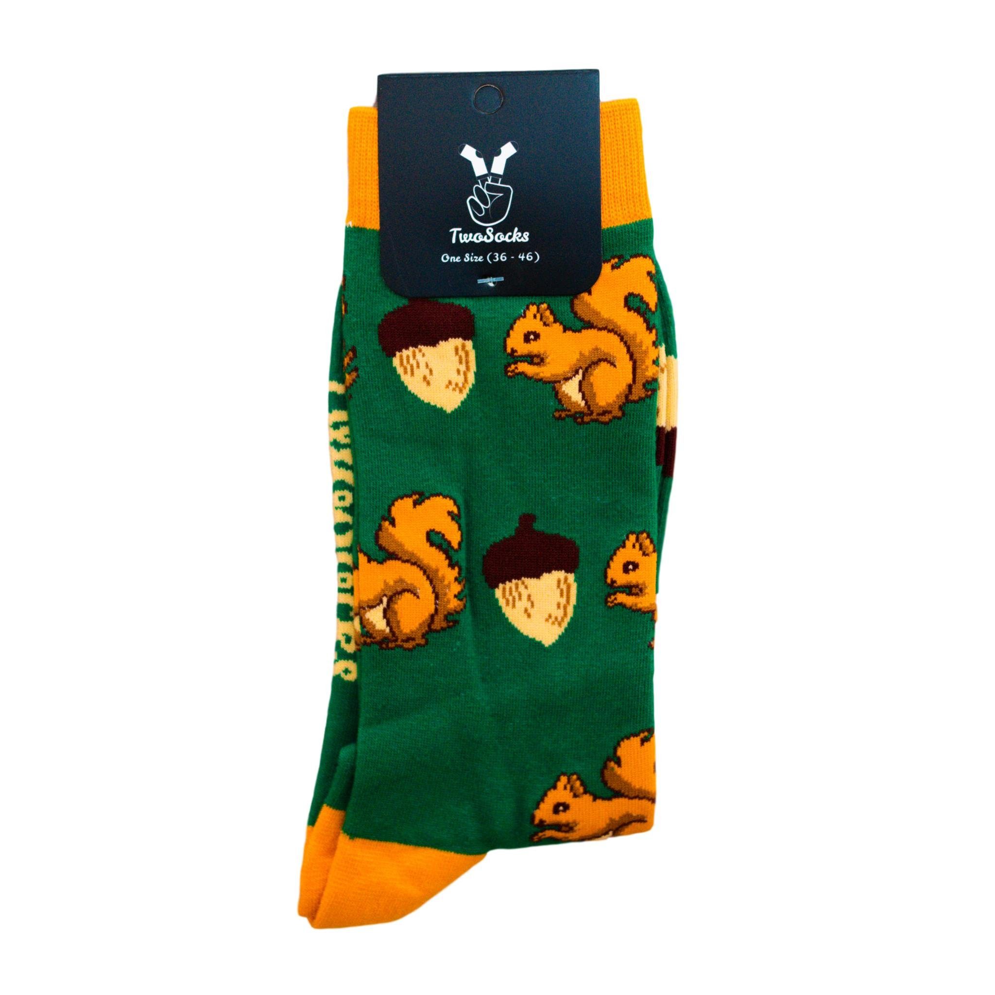 TwoSocks Freizeitsocken Eichhörnchen Socken lustige Socken Herren & Damen, Einheitsgröße (1-Paar)
