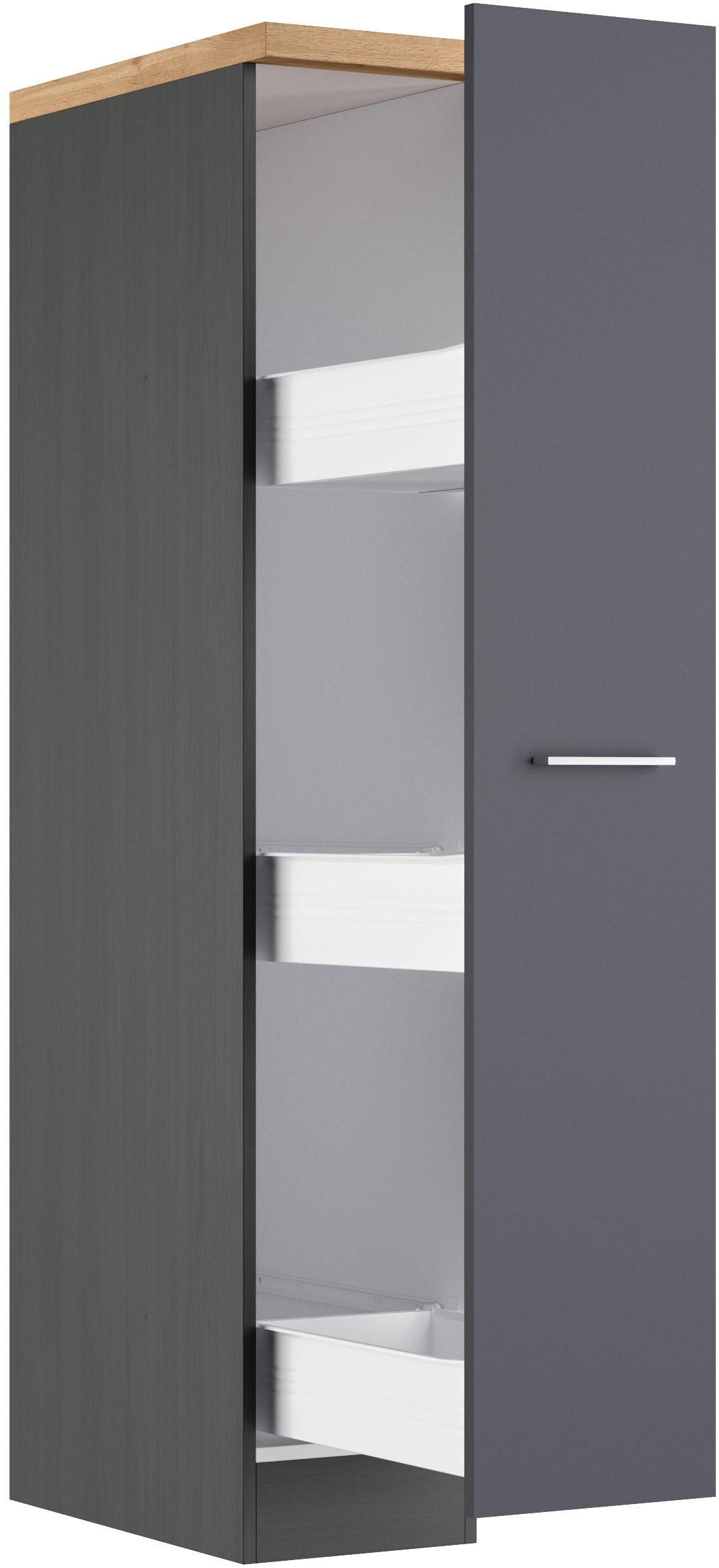 KOCHSTATION Apothekerschrank KS-Milan Apothekerschrank 30 cm, matte oder hochglänzende Fronten