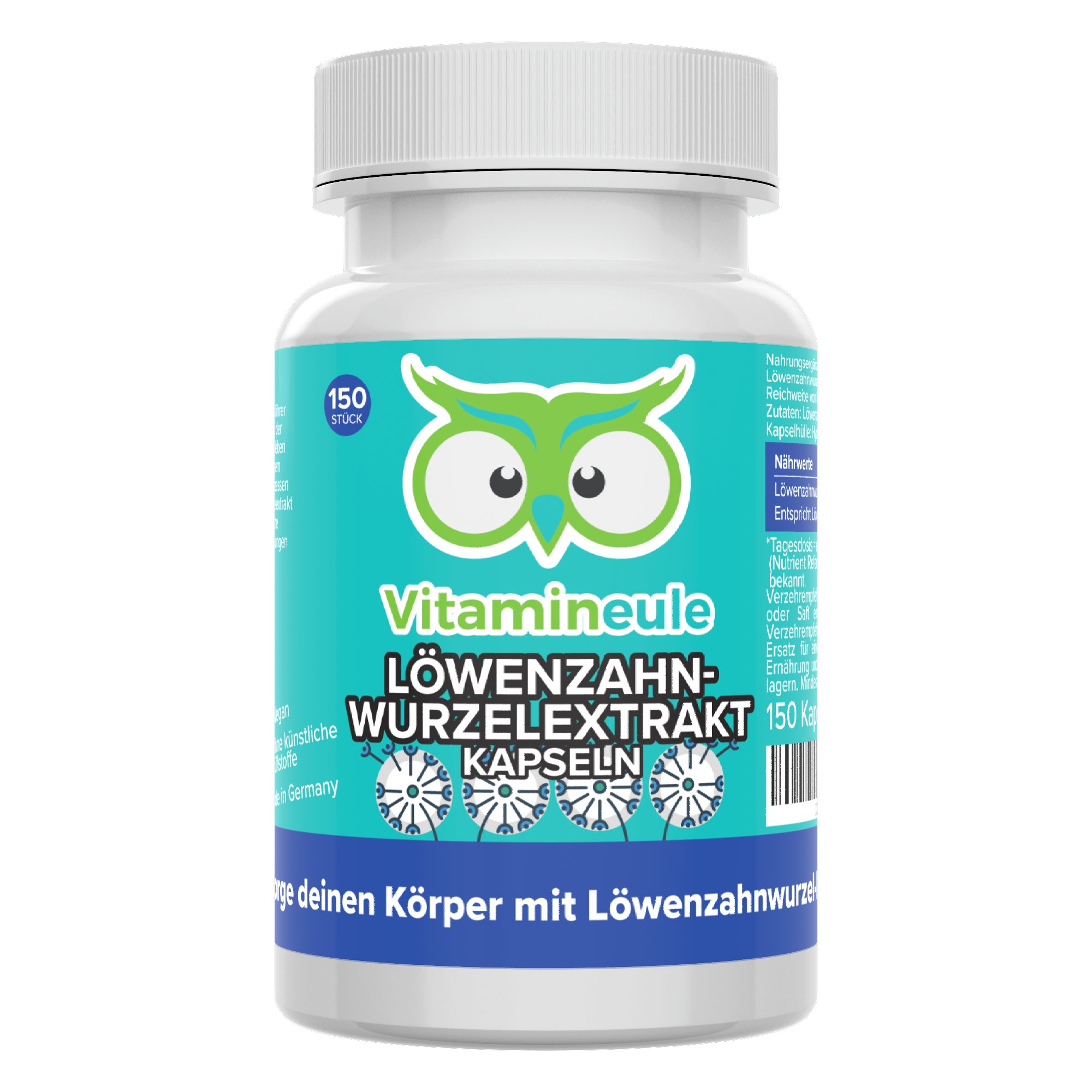 Löwenzahnwurzelextrakt Kapseln mit 250 mg Extrakt (10:1) - Kapsel