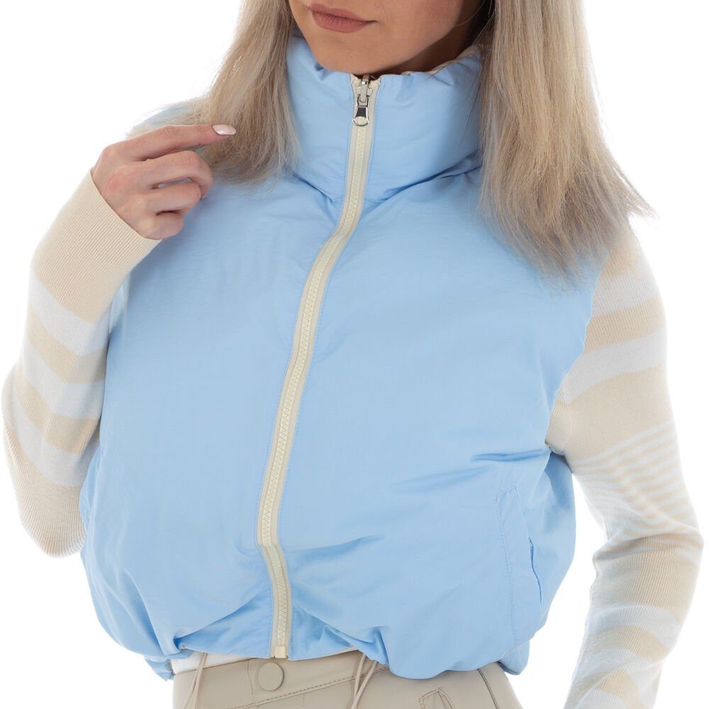 [Menge ist groß] Ital-Design Kurzjacke Damen Freizeit Gefütterte Blau Jacke