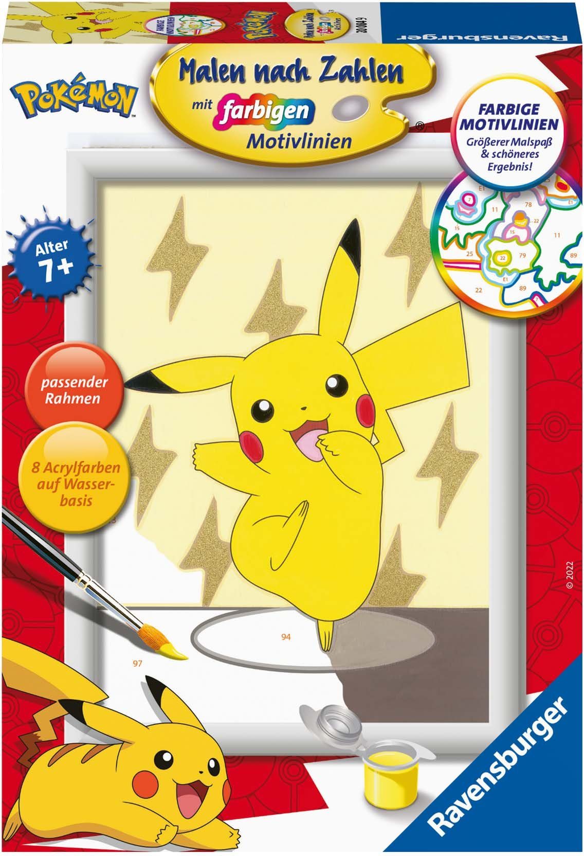 Ravensburger Malen nach Zahlen Pikachu, Made in Europe, FSC® - schützt Wald - weltweit