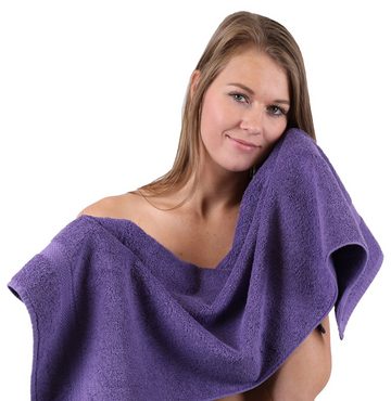 Betz Handtuch Set 10-TLG. Handtuch-Set Classic Farbe lila und hellblau, 100% Baumwolle