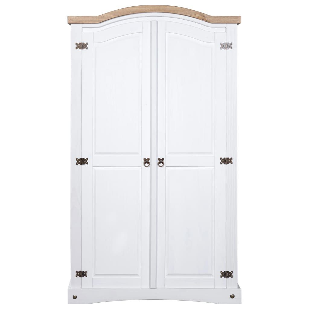 Garderobenschrank Türen MöbelKiefer 2 Mexico Kleiderschrank DOTMALL Mexiko-Stil Weiß