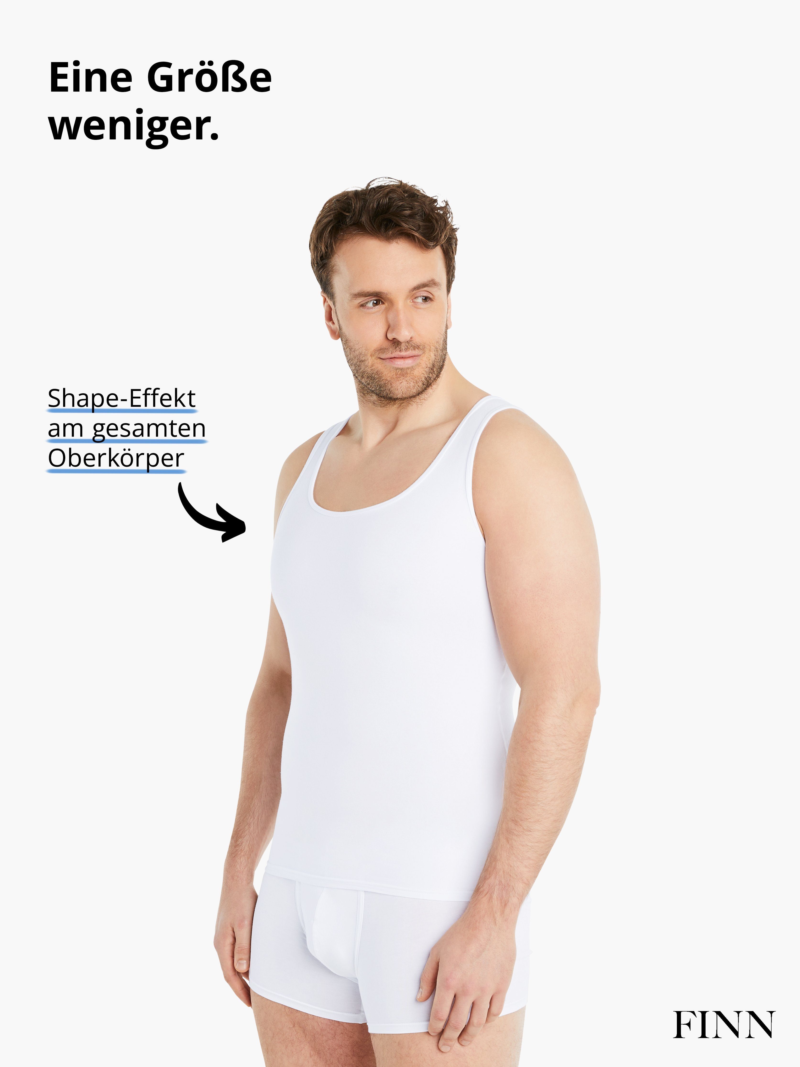 FINN Design Shapinghemd mit starker Kompression -Formendes Tank Top Herren mit Bauchweg Effekt Shapewear Unterhemd aus Baumwolle für einen flacheren Bauch