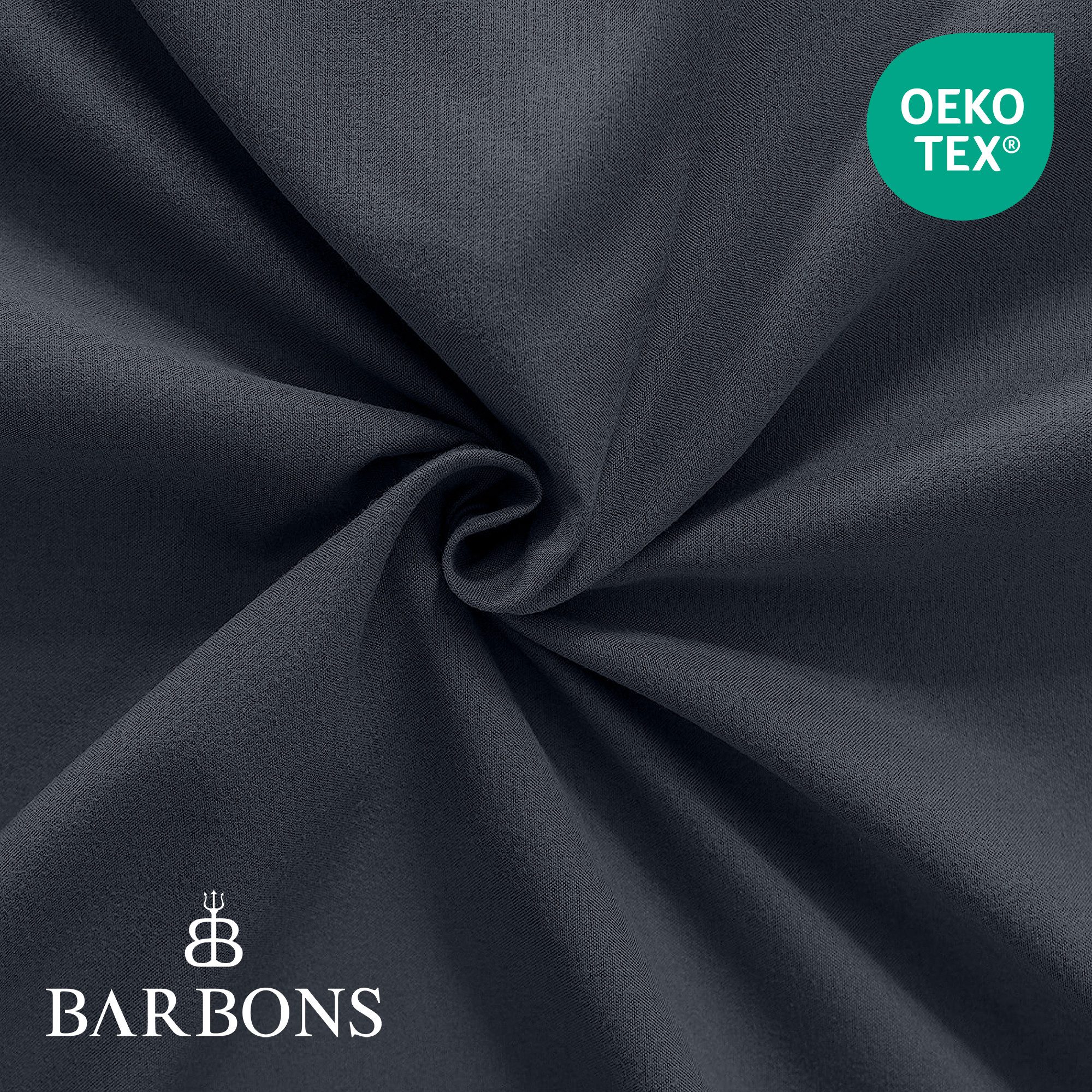 BARBONS Spannbettlaken Jersey 2er Bettlaken, 145 g/m² Spannbetttuch, bis zu 25cm Höhe, Topper, 100% Baumwolle, Gummizug: rundum, (2 Stück), Rundgummi, Atmungsak – Bild 5 von 5