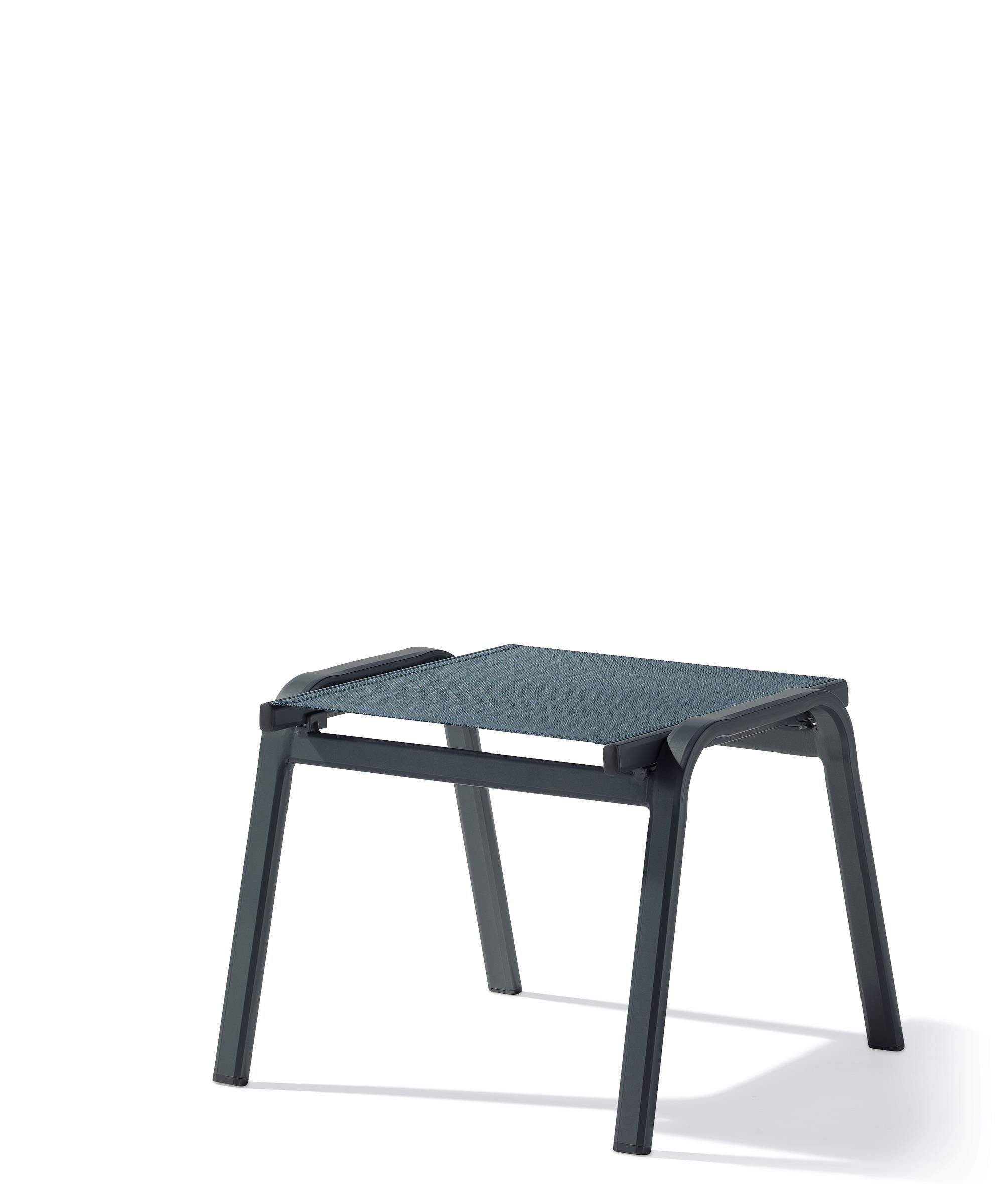 sieger Gartenlounge-Hocker Bodega, in Silbergrau, Kunstfasergewebe - 56x44x57 (BxHxT)