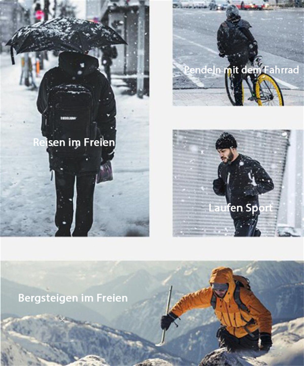 Discaver Fahrradhandschuhe Warme Sport-Touchscreen-Handschuhe für Wasserdicht, das und kältebeständig, Blau Radfahren Freien im rutschfest samtig