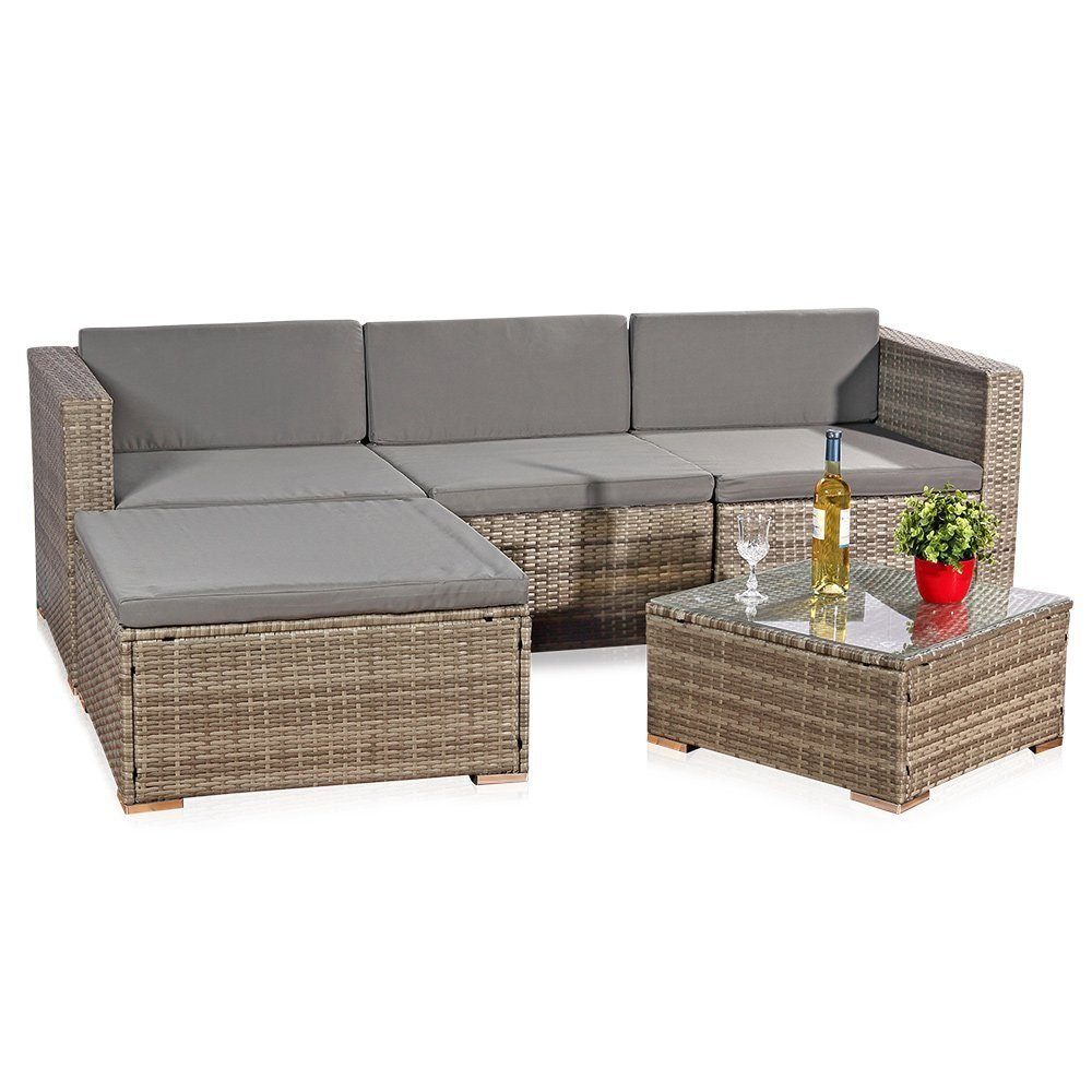 Melko Gartenlounge-Set Gartengarnitur Lounge Polyrattan 5tlg. Sitzgruppe Ga günstig online kaufen