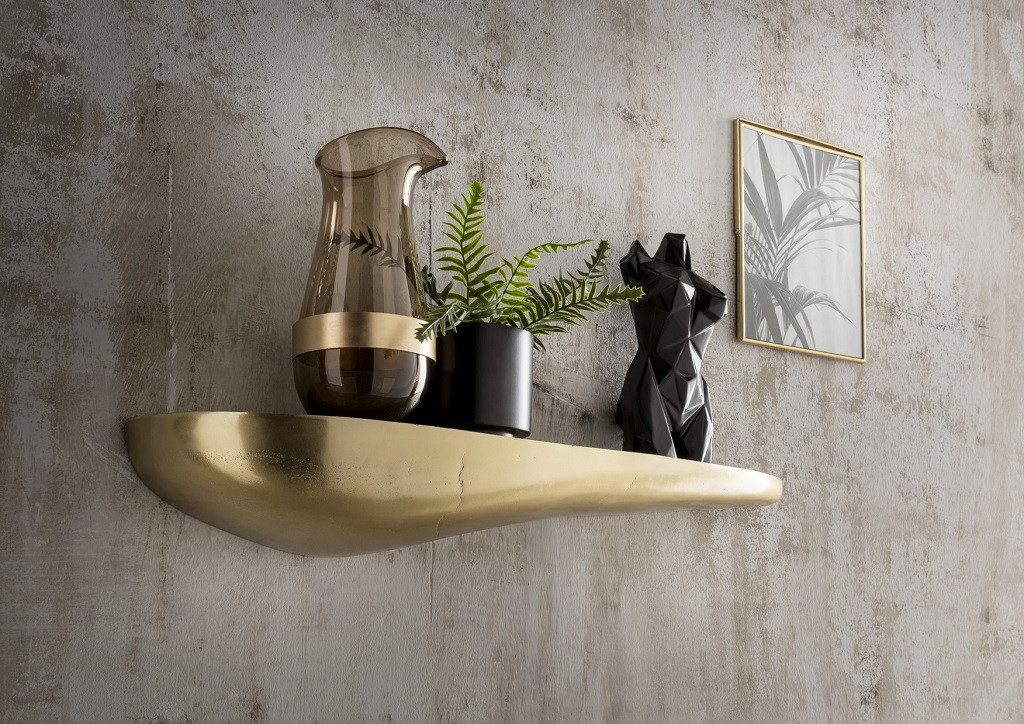 Main Möbel Wandregal Wandregal 75cm "Stone" Alu bronzegold günstig online kaufen