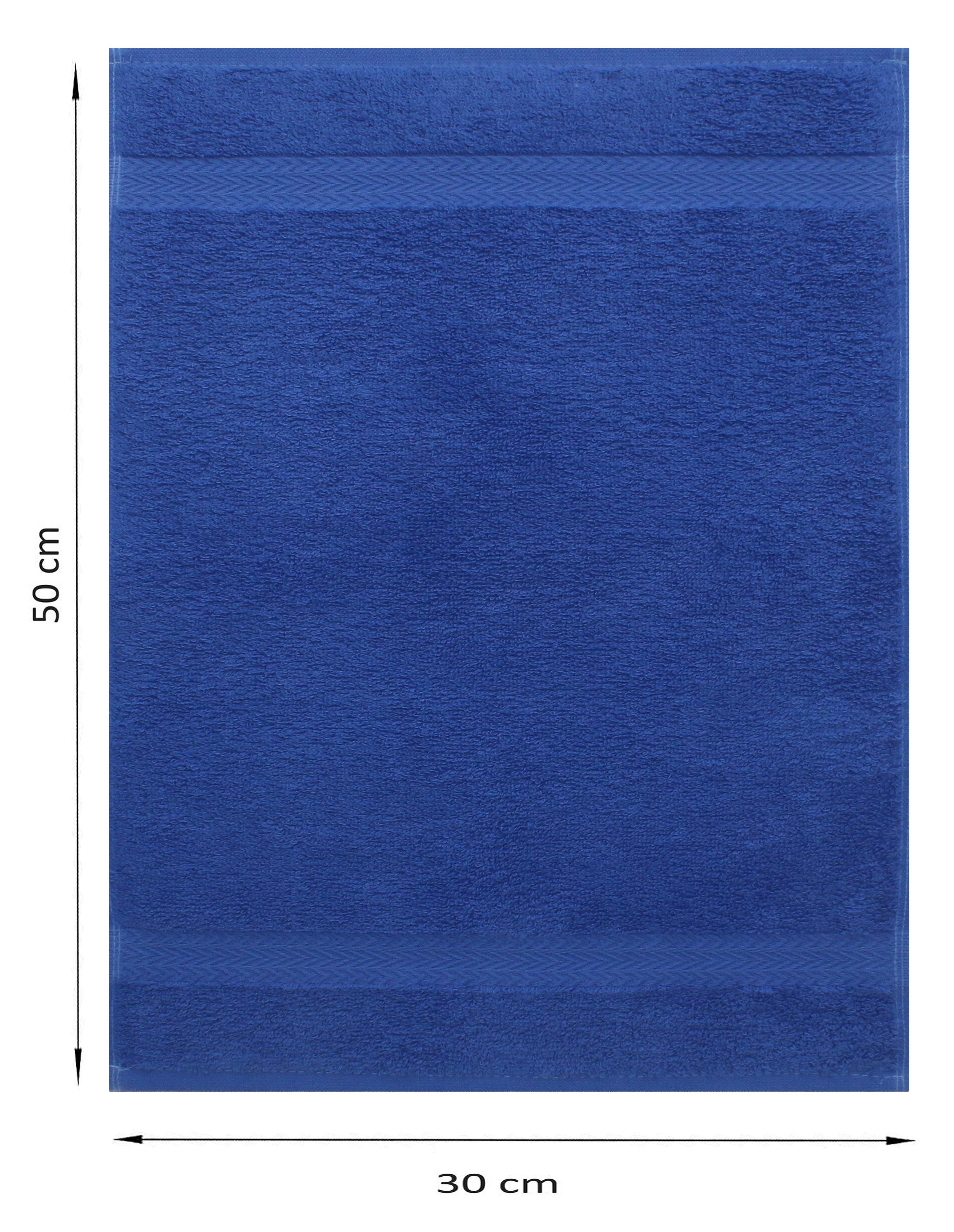 royalblau 10 100% Baumwolle Gästetuch-Set Betz Premium und 100% Gästehandtücher Gästehandtücher Farbe 30x50 silbergrau, Stück cm Baumwolle