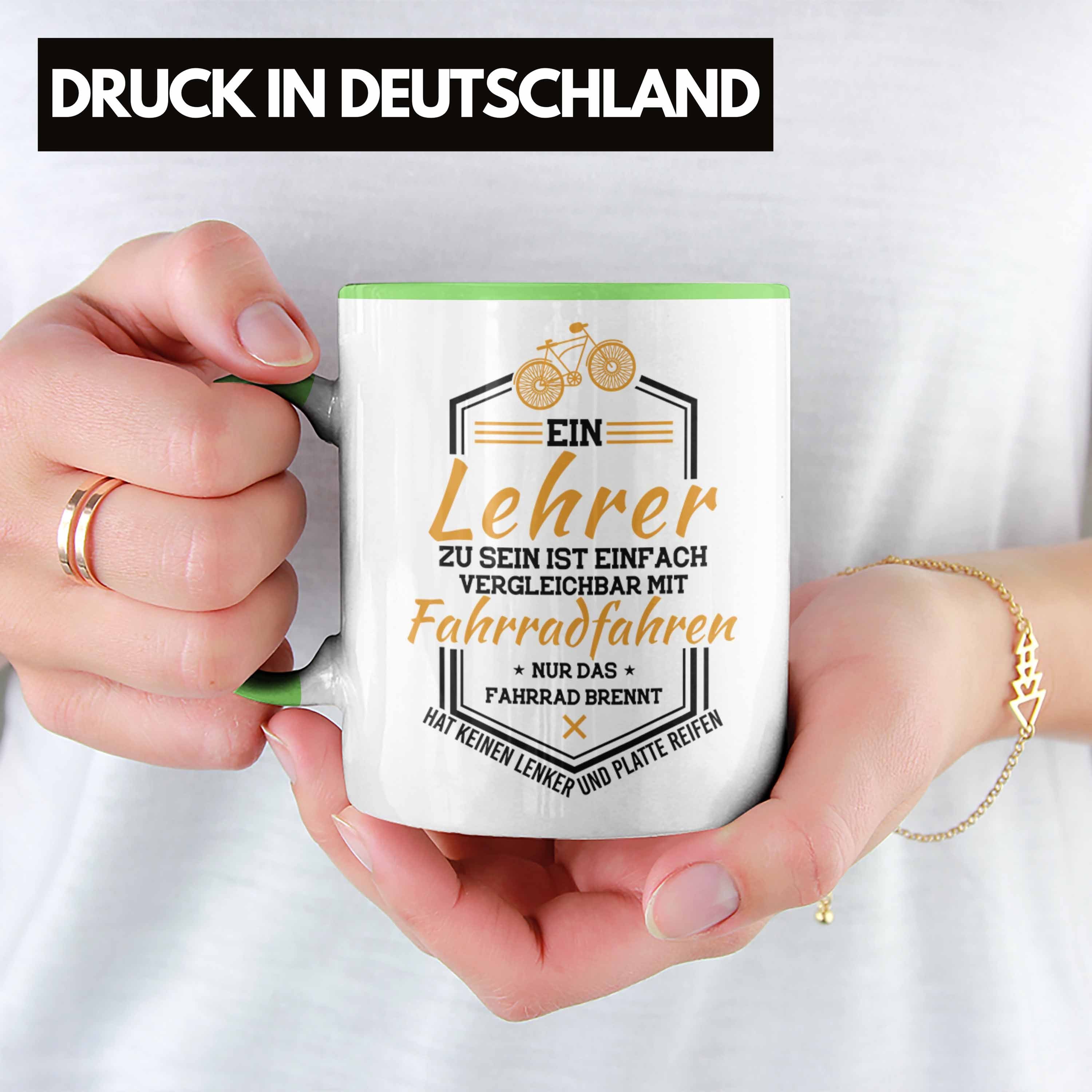 Trendation Tasse Englischlehrer Geschenke Lehrer Deutschlehrer Trendation Zubehör Grün Tasse Grundschule - mit Erdkundelehrer Lustig Mathelehrer Geschenkideen Lehrer Spruch