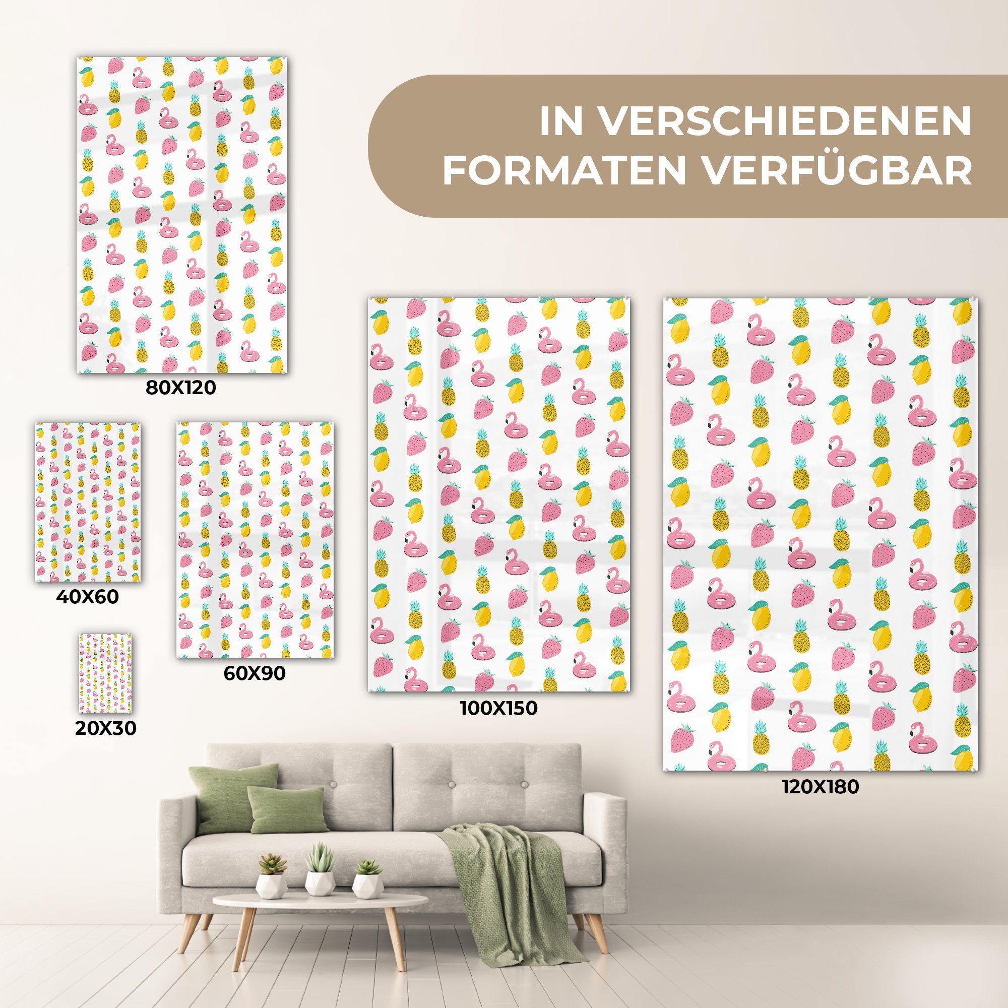 MuchoWow Acrylglasbild Farben - Sommer - auf auf (1 St), Bilder - Glas Wandbild Wanddekoration Muster, - Glas Glasbilder Foto 