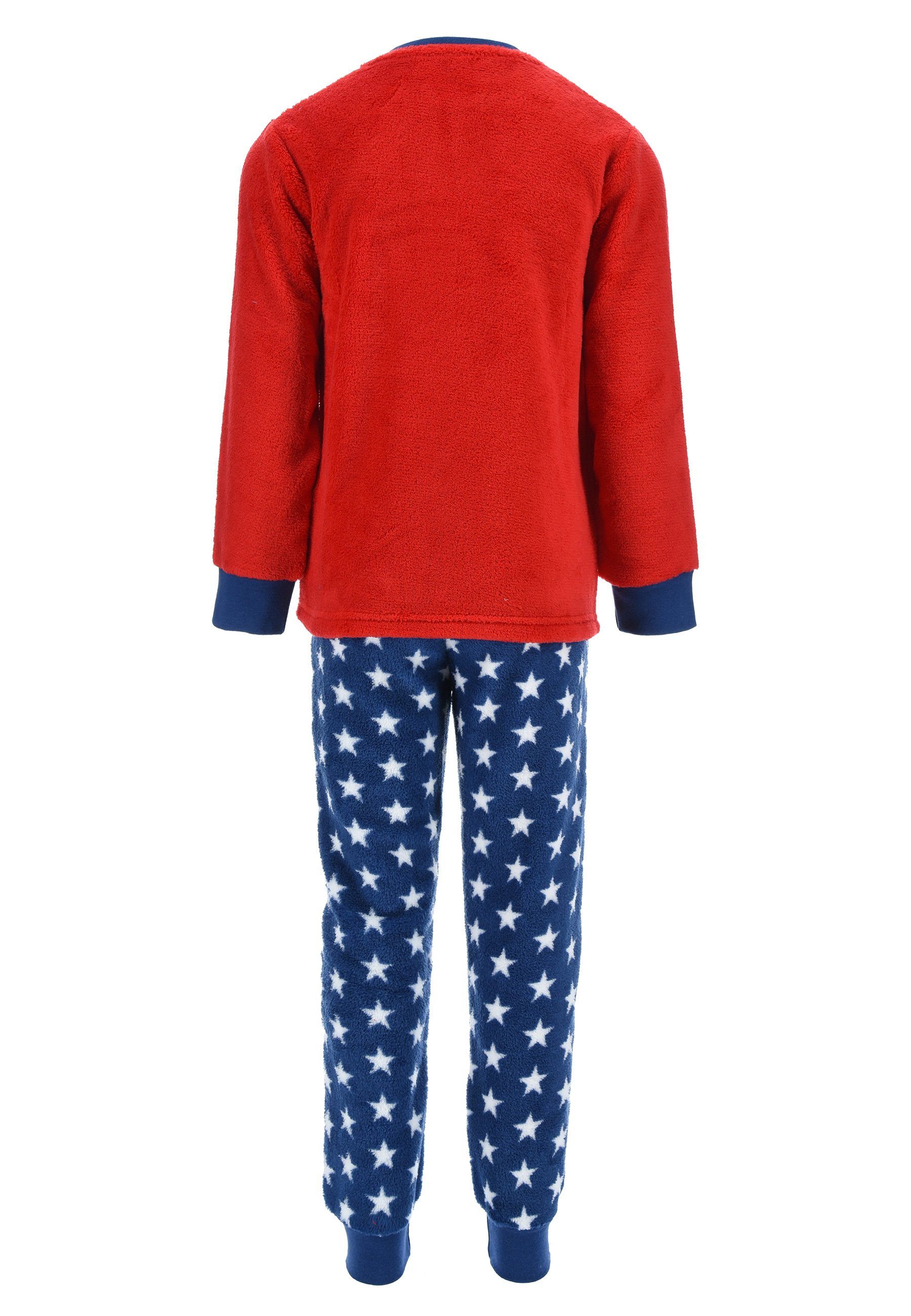 Rot (2 Nachtwäsche Kinder Spiderman tlg) Schlafanzug langarm Jungen Pyjama