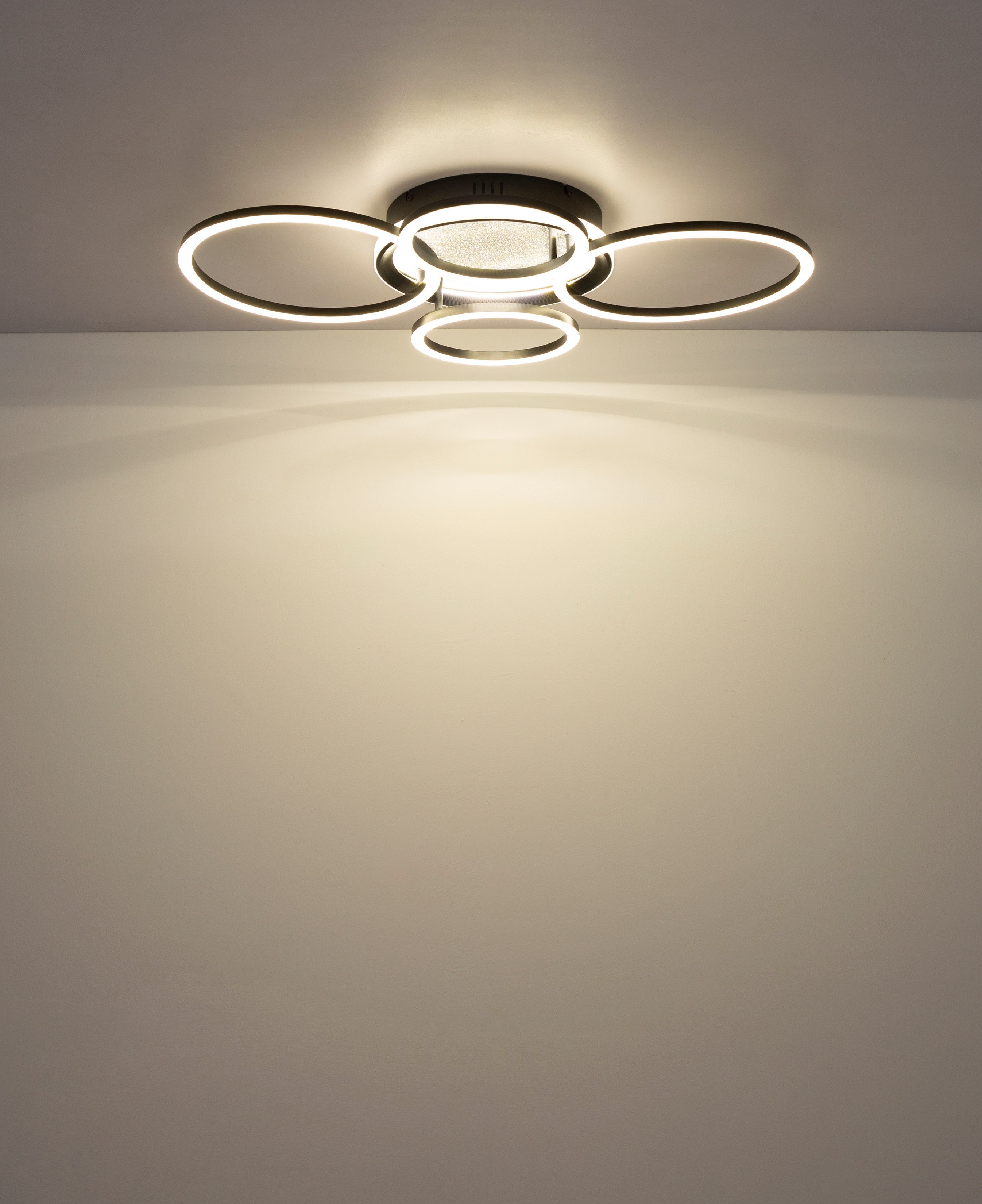GLOBO LIGHTING Deckenleuchte ALVIS, LED fest integriert, Warmweiß, Deckenleuchte Schwarz/Silber, beweglich, LED 40W