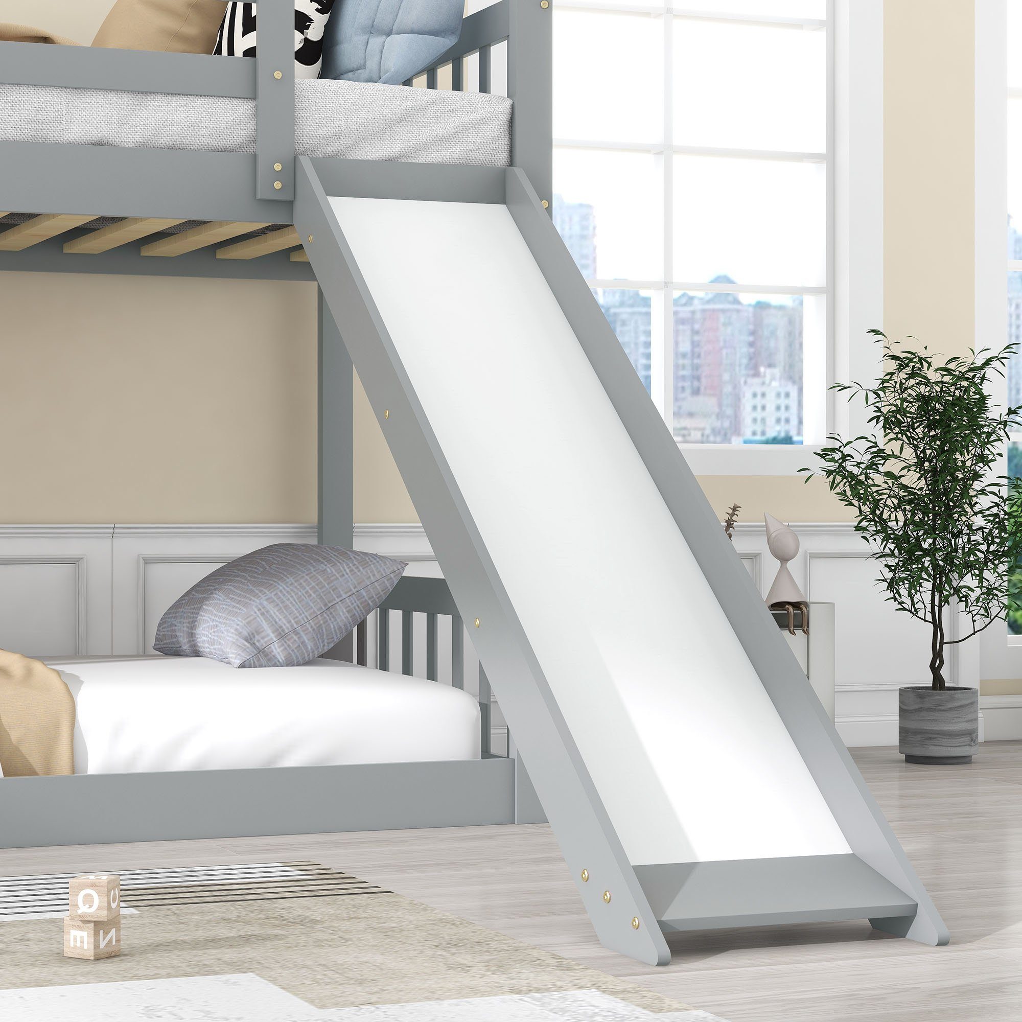 3 Kinderbett massivem Kiefernholz) Rutsche, in der Etagenbett HAUSS Treppe, mit Schubladen SPLOE Etagenbett Treppe aus Hochbett Stockbett Funktionsbett (mit und Rahmen