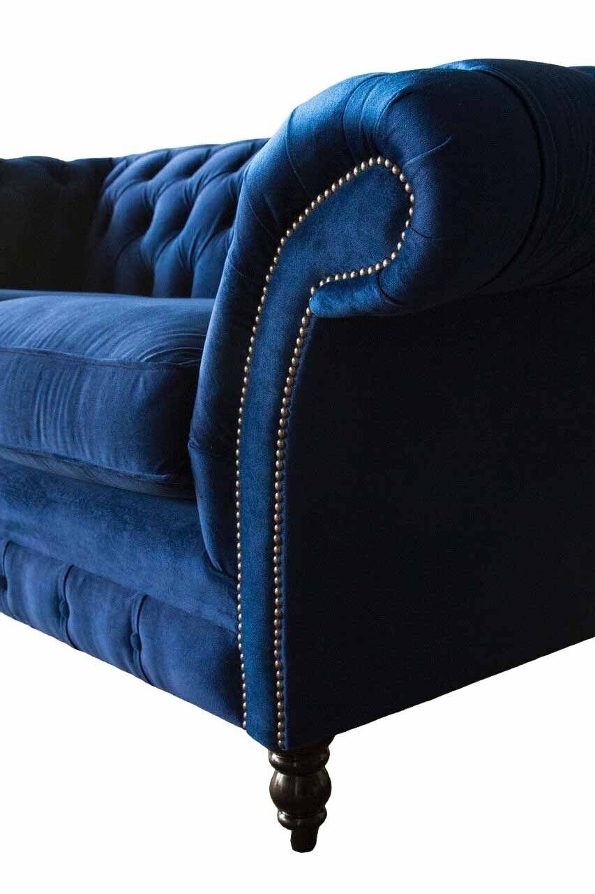 Büro Sitzmöbel Chesterfield Einrichtung Sitz Blaue, Sofa Europe JVmoebel Sofa Textil Made In Couch 2