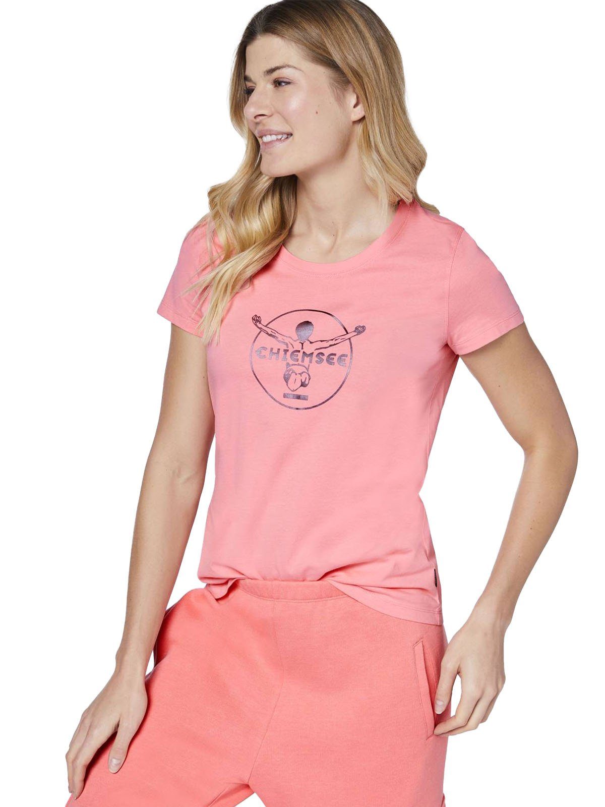 Chiemsee T-Shirt Shirt, Damen T-Shirt Rosa Baumwolle Taormina, 