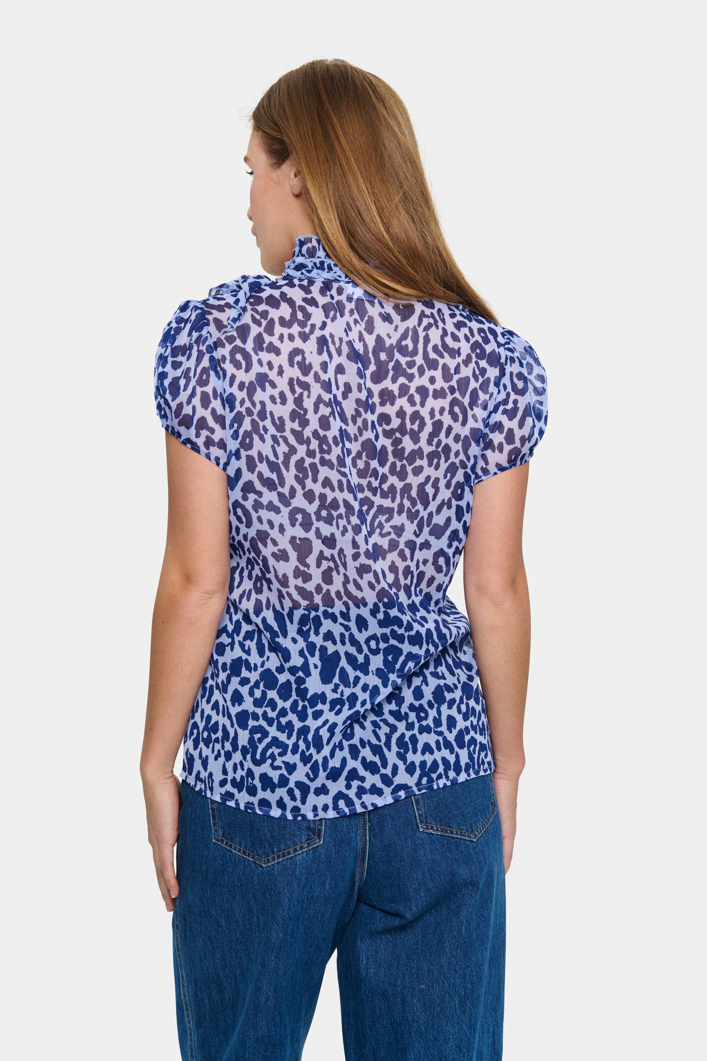 Saint Tropez Rüschenbluse LiljaSZ Crinkle SS Shirt Kunstfaser, Regular fit