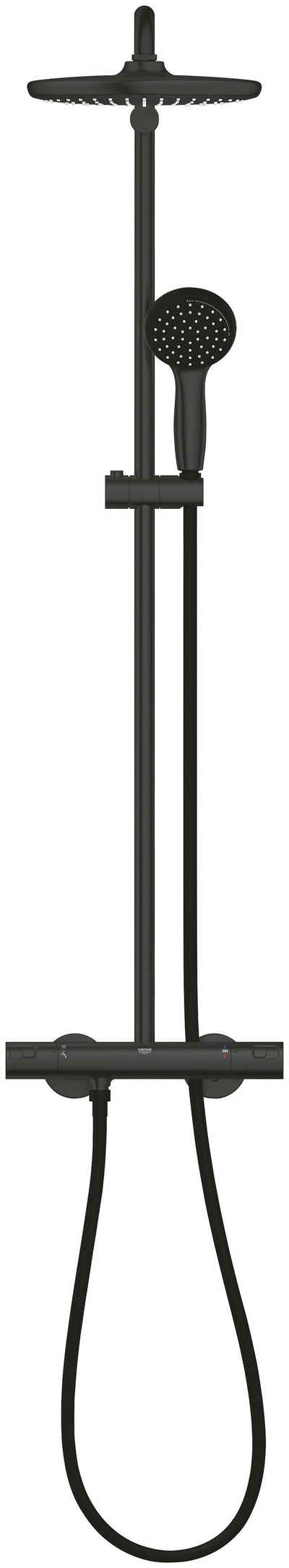 Grohe Duschsystem Vitalio Start System 250, Höhe 10 cm, 1 Strahlart(en), mit Thermostatbatterie für die Wandmontage
