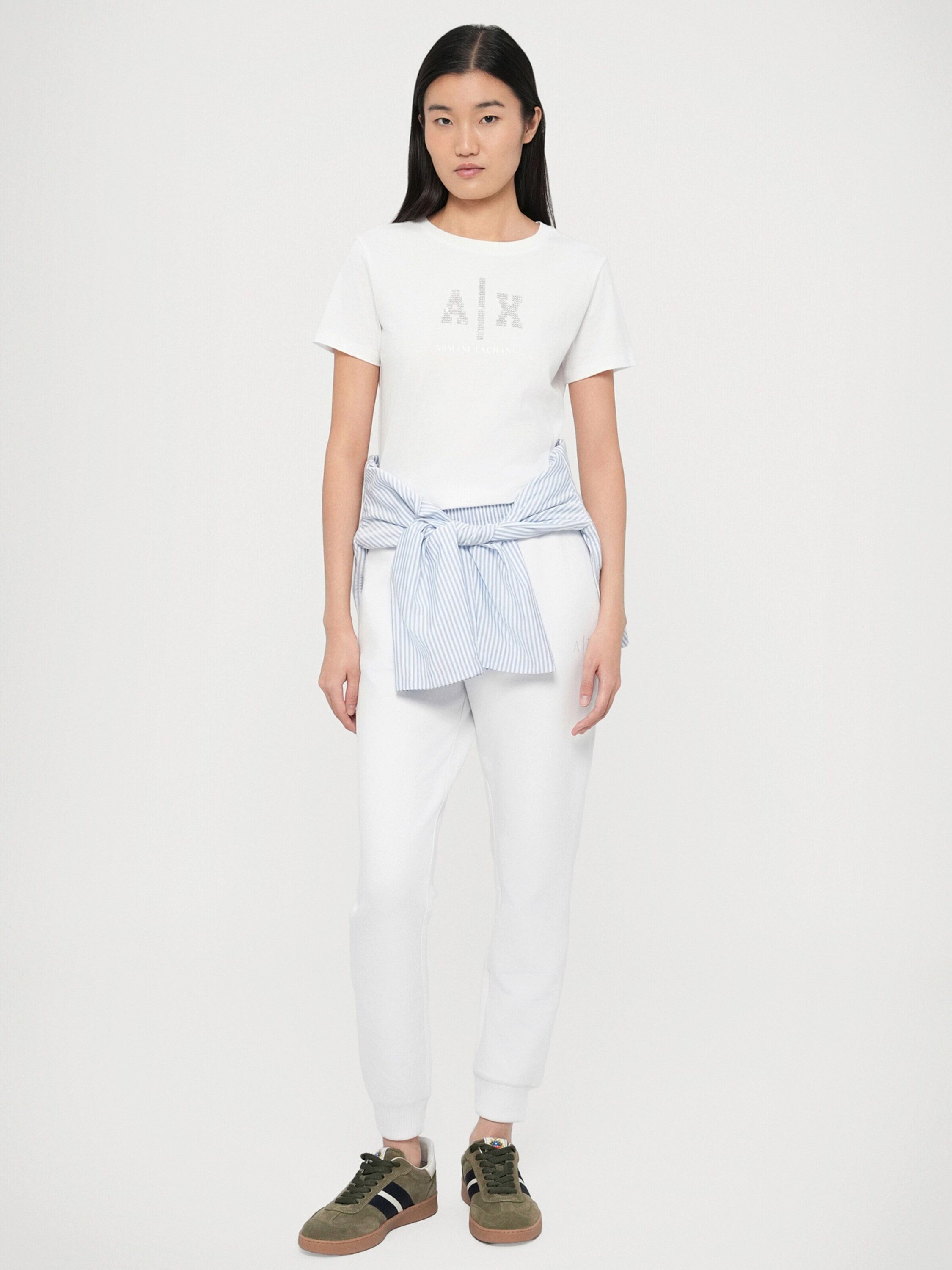 ARMANI EXCHANGE T-Shirt (1-tlg) Ziersteine