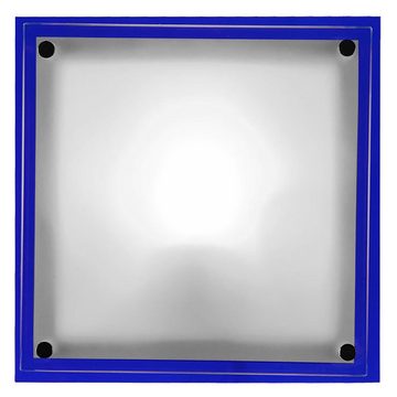 Globo Wandleuchte, Leuchtmittel nicht inklusive, Wandlampe Deckenleuchte Schlafzimmerlampe Glas Flurleuchte blau L 24cm