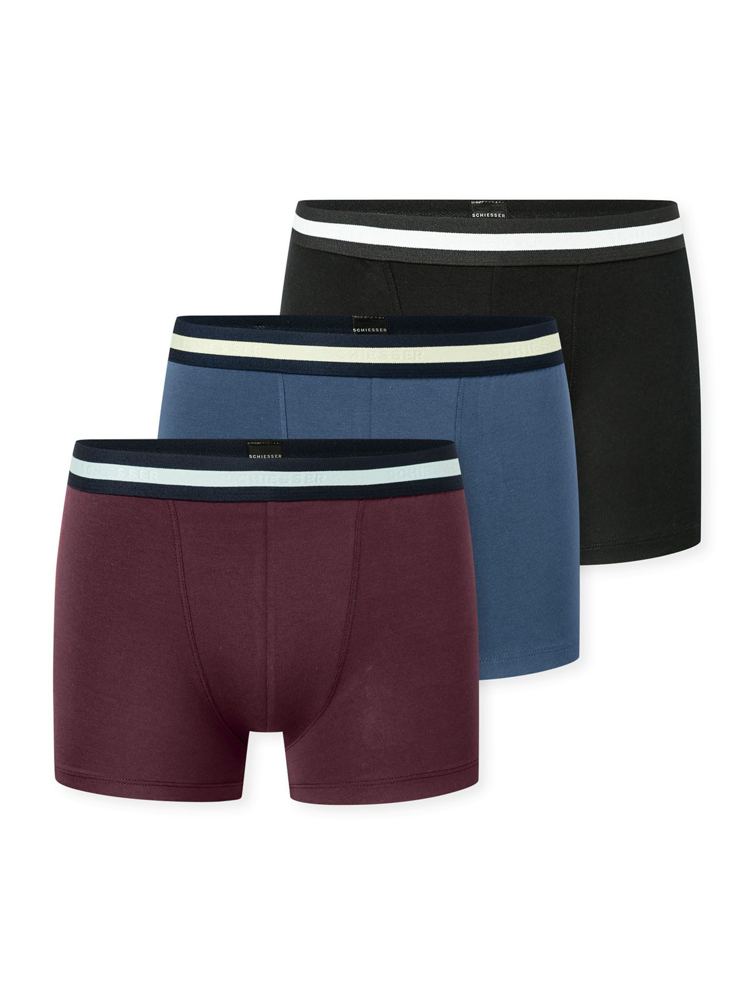 Schiesser Trunk 955 Multi (3-St) Unterhose, Unterwäsche, Boxer Trunk