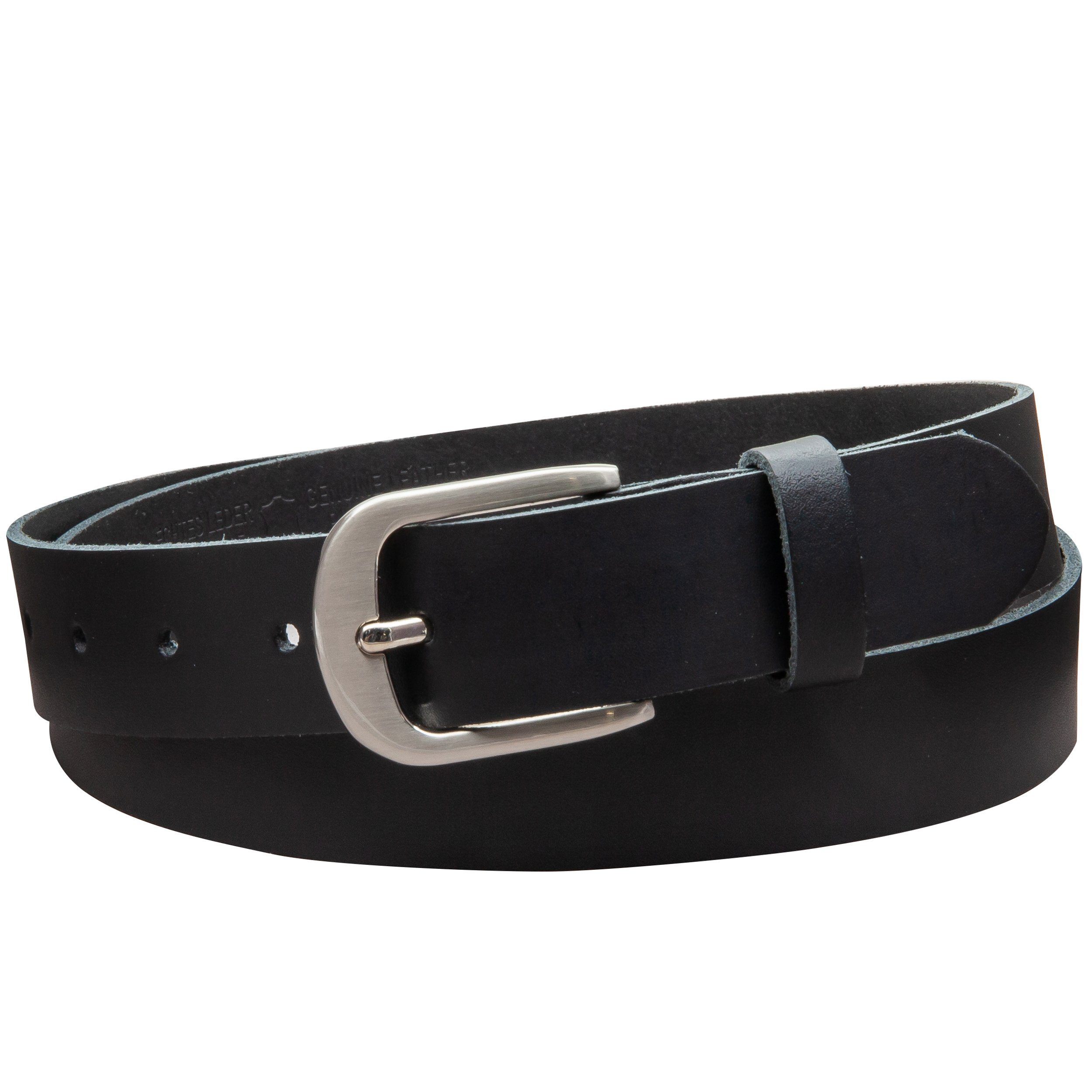 COLOGNEBELT Ledergürtel OM323-SL-Schwarz MADE IN GERMANY, Schwarz Kürzbar, 100 % Echtleder, Unisex