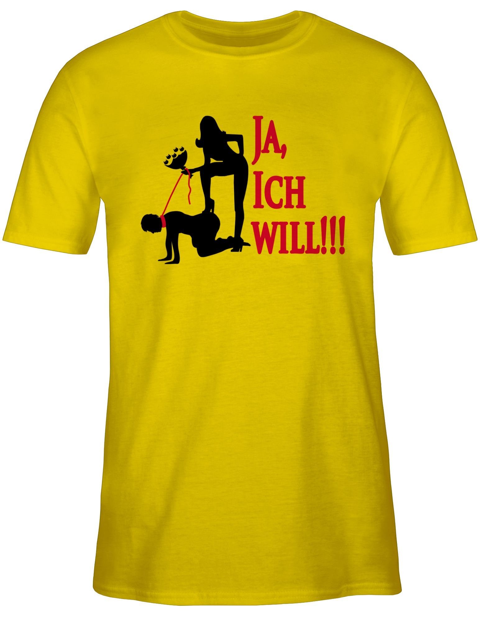 will Ja ich Gelb 2 T-Shirt Shirtracer JGA Männer