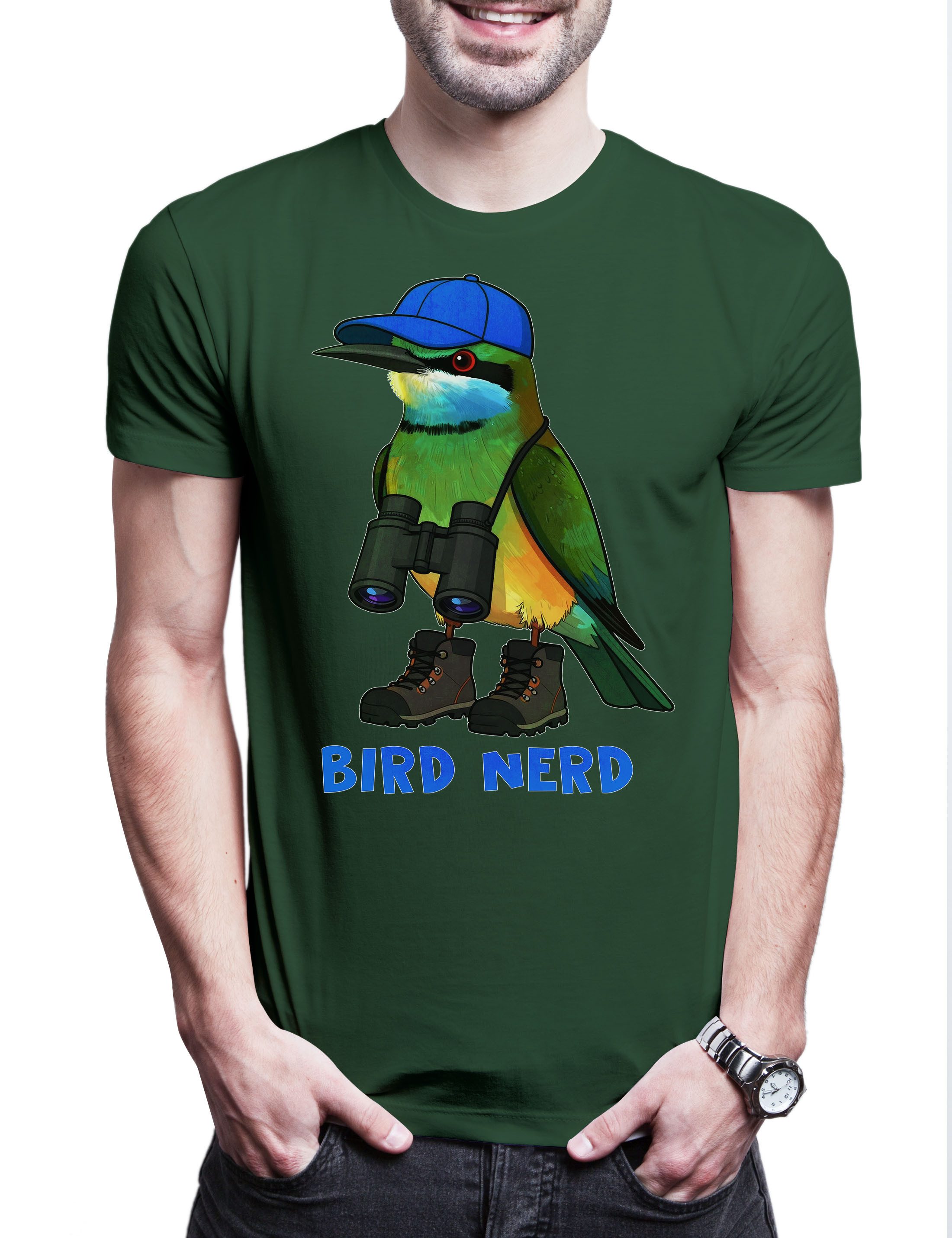Print-Shirt Bird Nerd Herren T-Shirt Vogel Forscher Nerd Ornithologe Vogelkunde