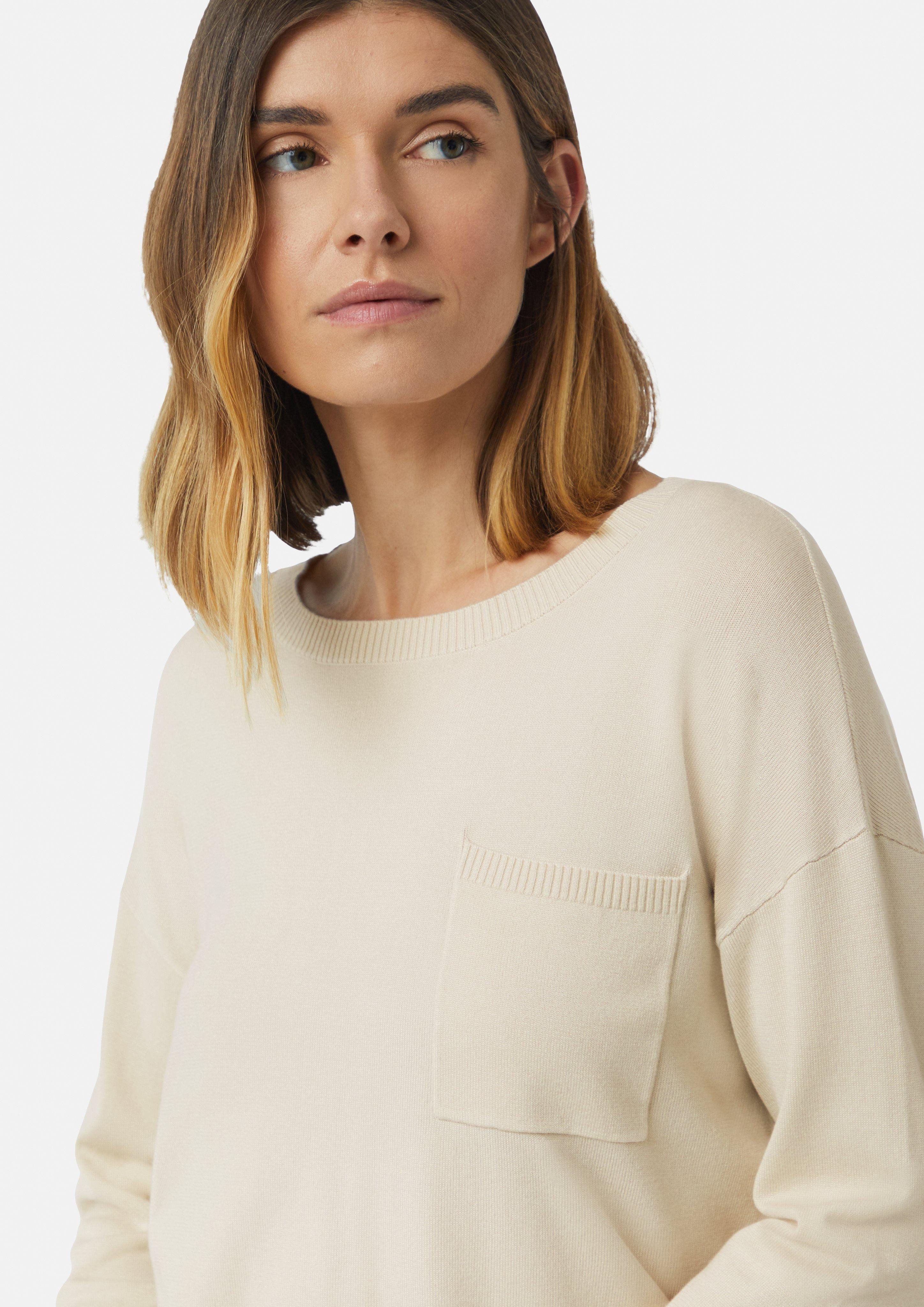 Comma Langarmshirt Feinstrickpullover mit Durchzugkordel Durchzugkordel günstig online kaufen