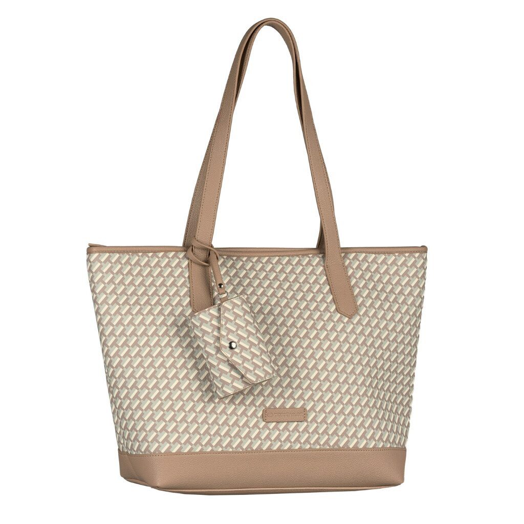 TOM TAILOR Shopper Xenia (Set, Eine abnehmbare Anhängetasche), mit raffiniert geometrischen "T" Print des Logos auf dem Taschenkörper
