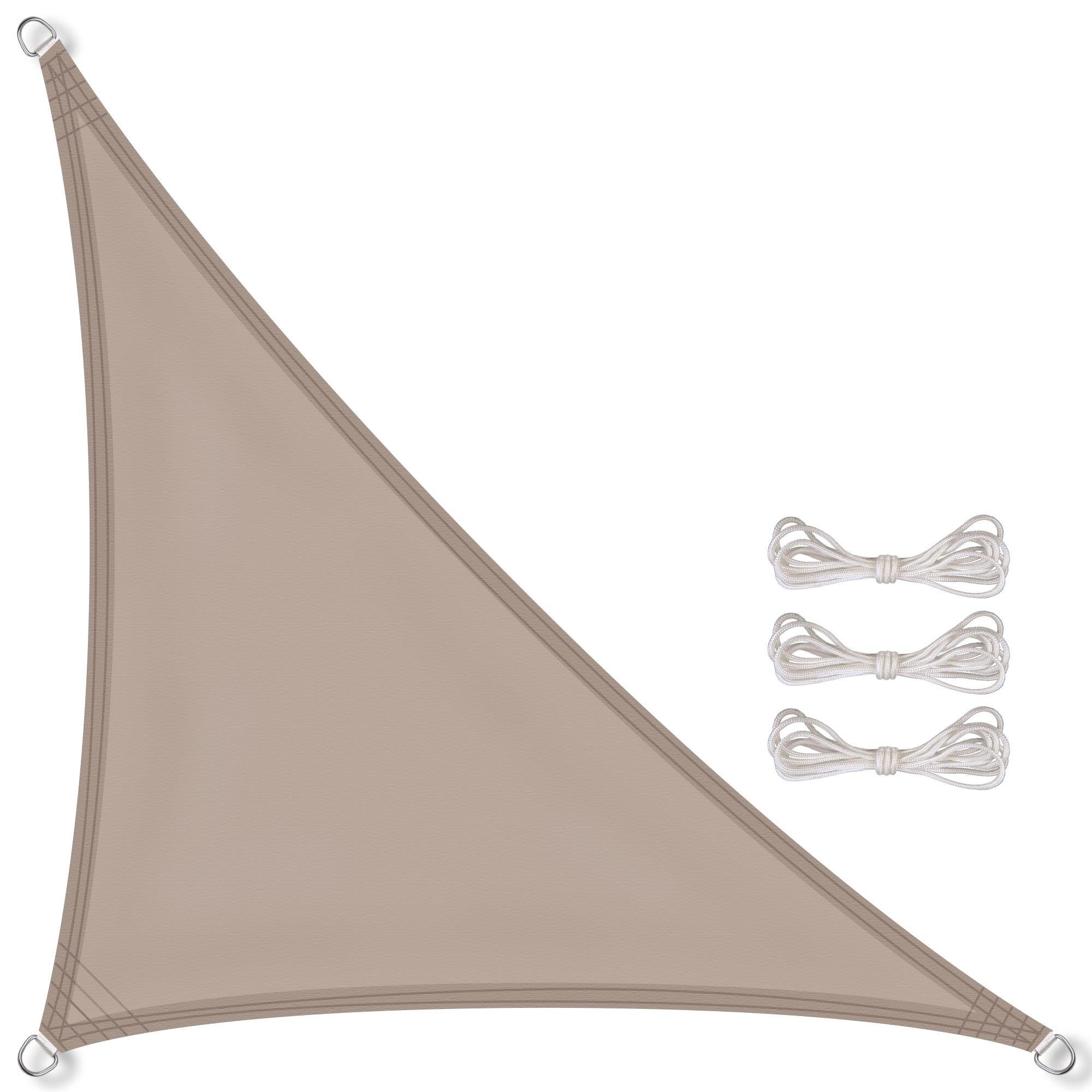 CelinaSun Sonnensegel Premium Tarp UV-Schutz PES UPF 50+ Dreieck 2,5x2,5x3,5m taupe