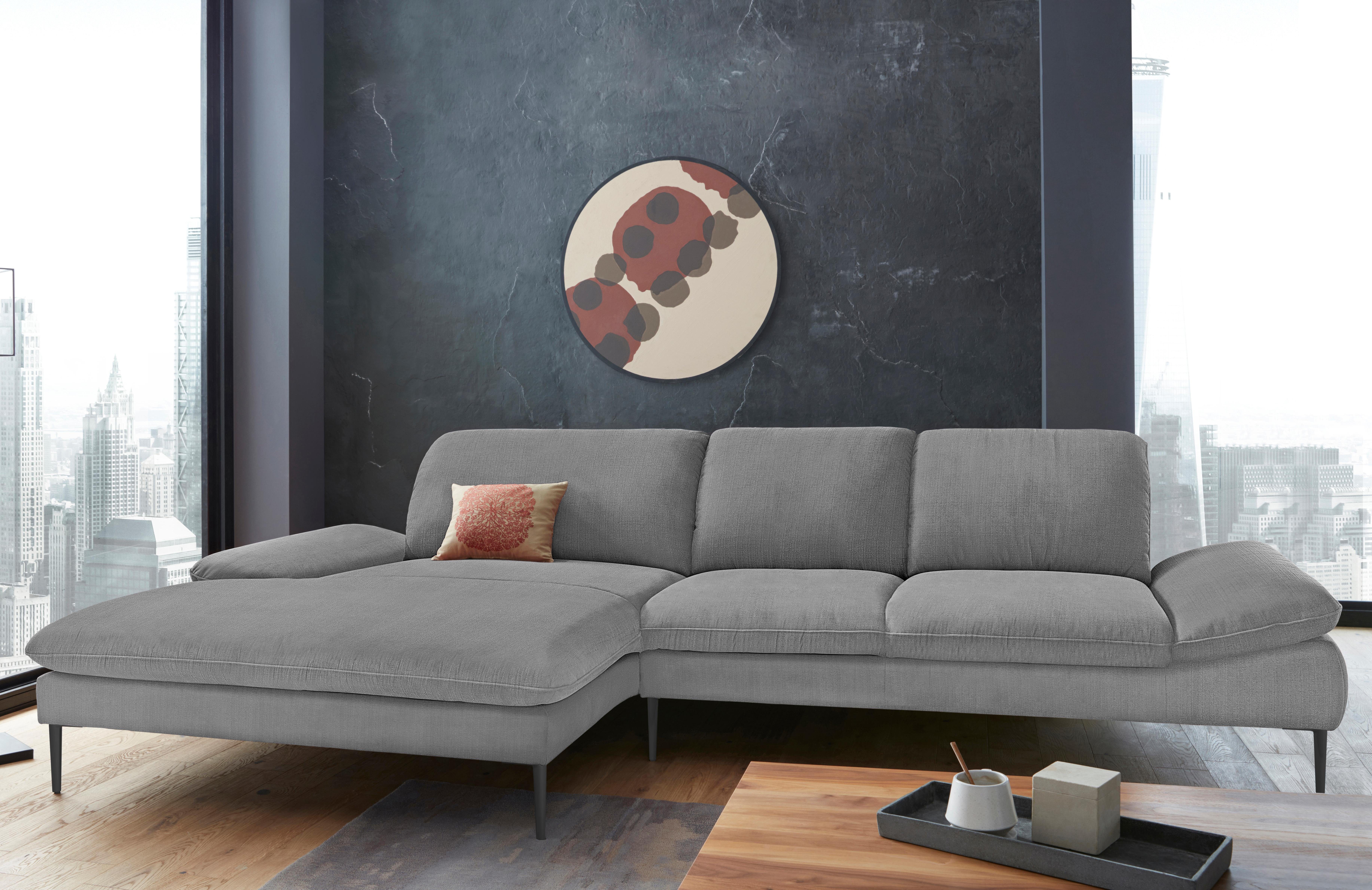 W.SCHILLIG Ecksofa enjoy&MORE, Designsofa, bequem, zeitlos und elegant, L-Form, Sitztiefenverstellung, Füße schwarz pulverbeschichtet, Breite 340 cm