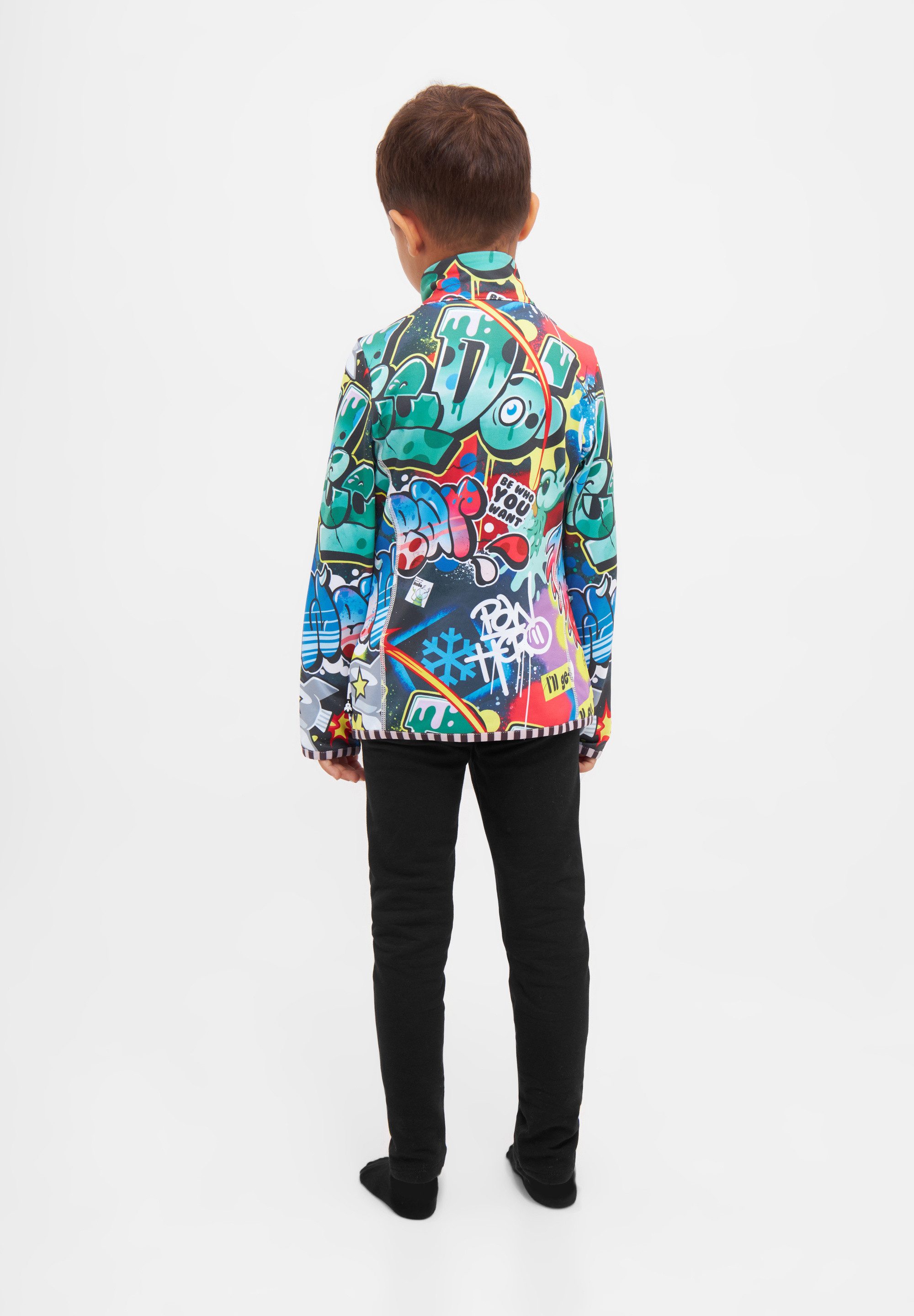 WeeDo Langarmshirt COSMO SPRAYPRINT Feuchtigkeitsregulierendes Funktionsshirt für Kinder